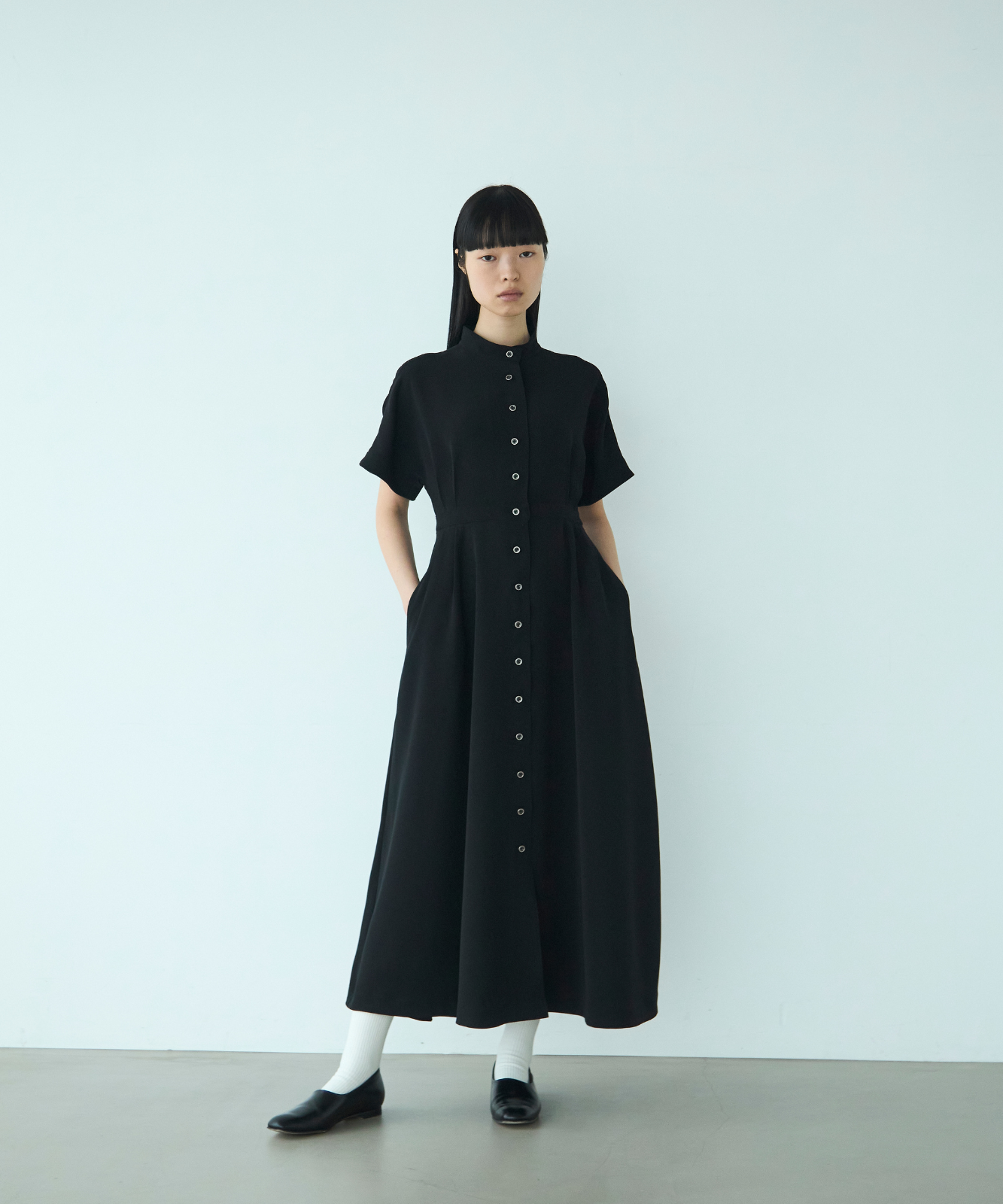 ≪通常販売≫【THE DRESS #63】stand collar dolman sleeve dress(スタンドカラードルマンスリーブドレス)≪2025年7月11日15:00販売開始≫