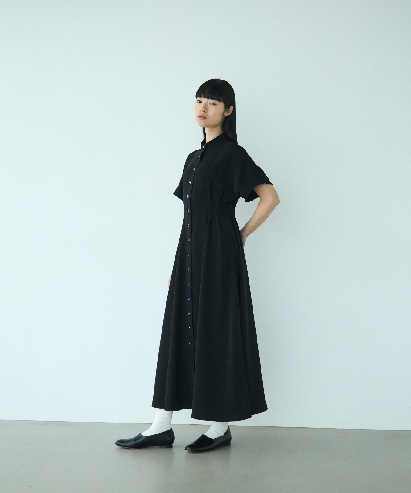 ≪通常販売≫【THE DRESS #63】stand collar dolman sleeve dress(スタンドカラードルマンスリーブドレス)≪2025年7月11日15:00販売開始≫