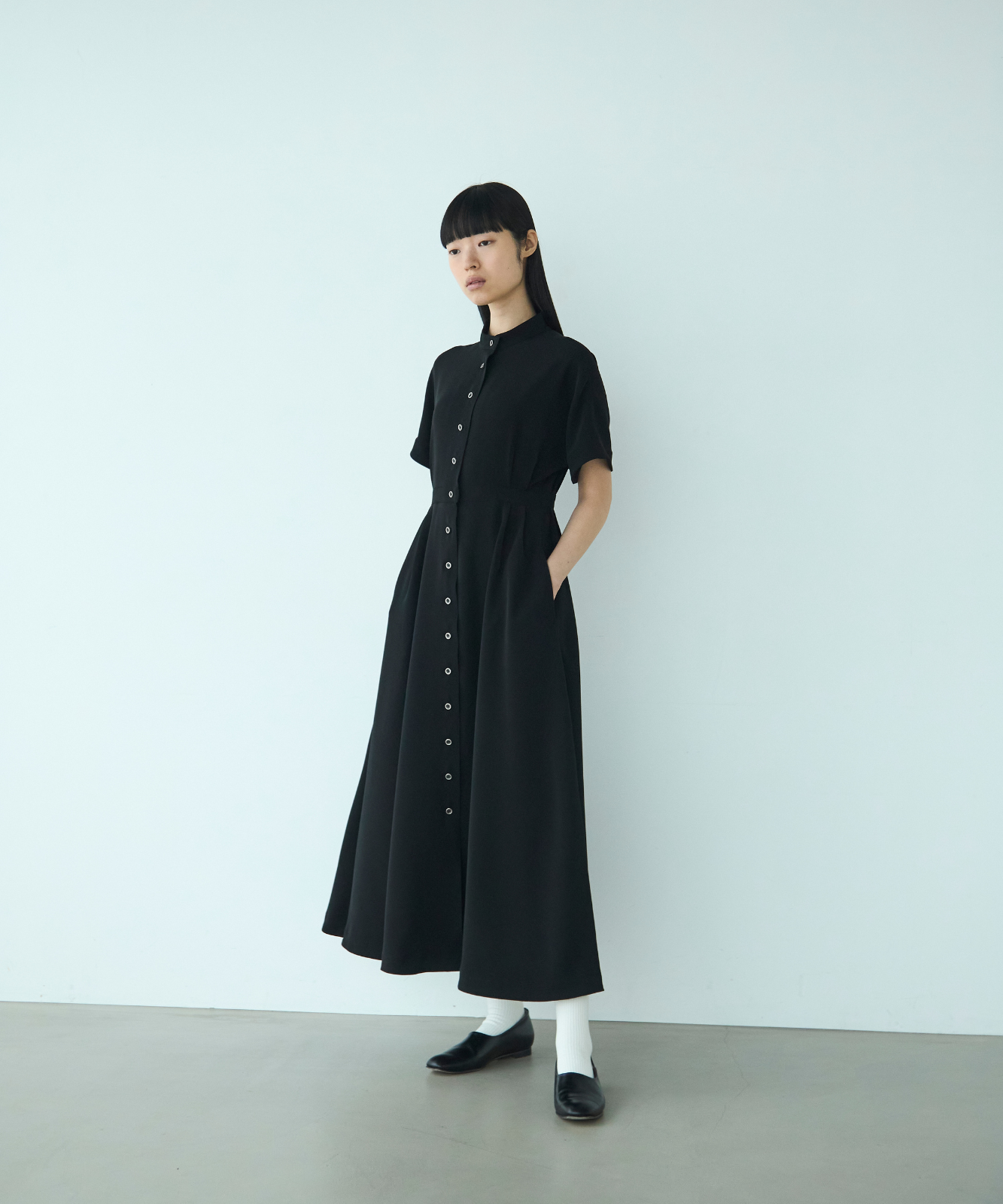 ≪通常販売≫【THE DRESS #63】stand collar dolman sleeve dress(スタンドカラードルマンスリーブドレス)≪2025年7月11日15:00販売開始≫