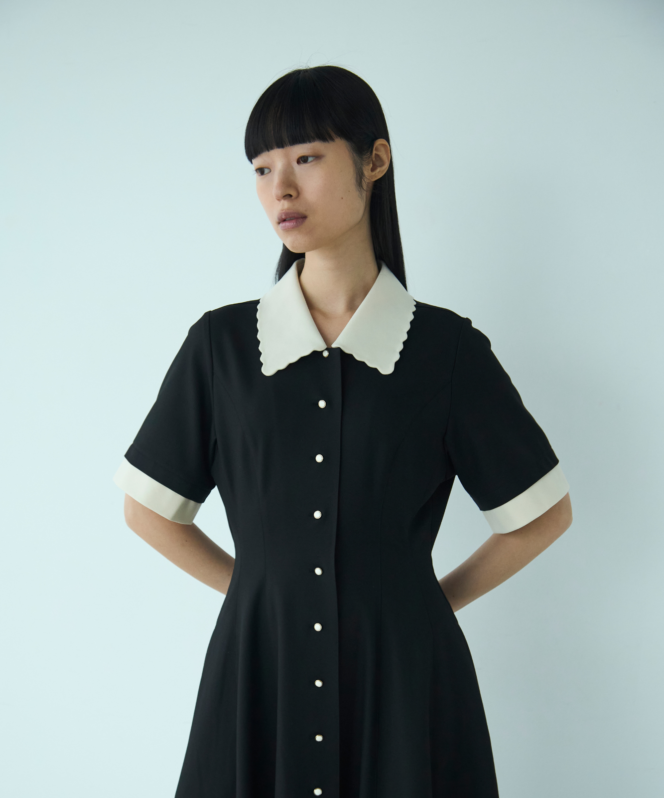 foufou ワンピース ≪通常販売≫【THE DRESS #64】 scallop bicolor one piece