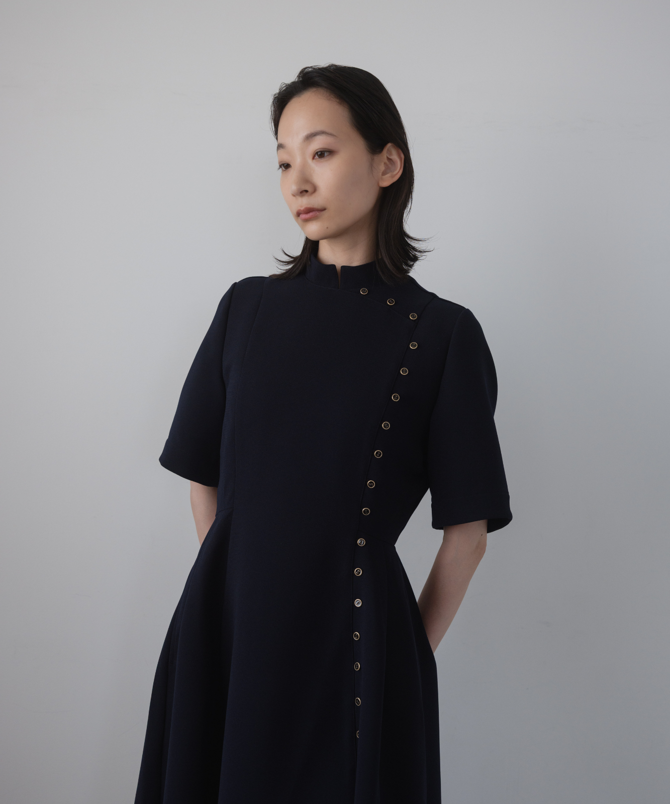 ≪通常販売≫gold button easy flap dress(ゴールドボタン ≪通常販売≫gold button easy flap dress(ゴールドボタン