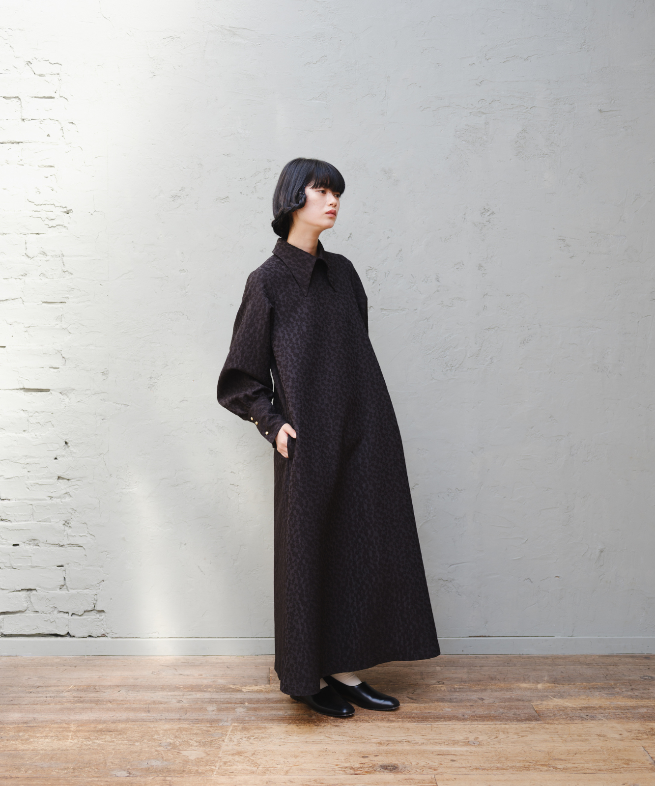 ≪通常販売≫long point collar jacquard onepiece(ロングポイントカラージャカードワンピース)≪2025年10月24日12:00販売開始≫