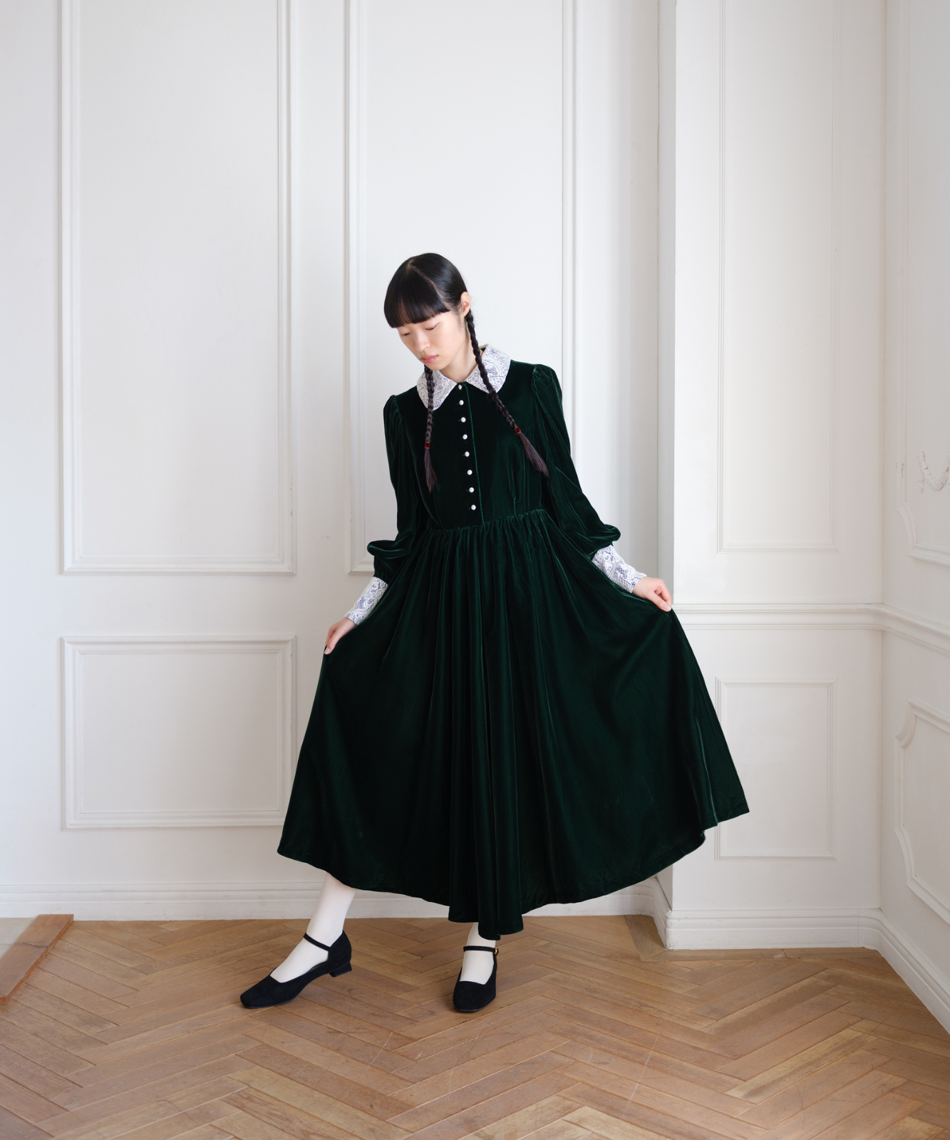 ≪通常販売≫green velvet dress（グリーンベルベットドレス）≪2025年