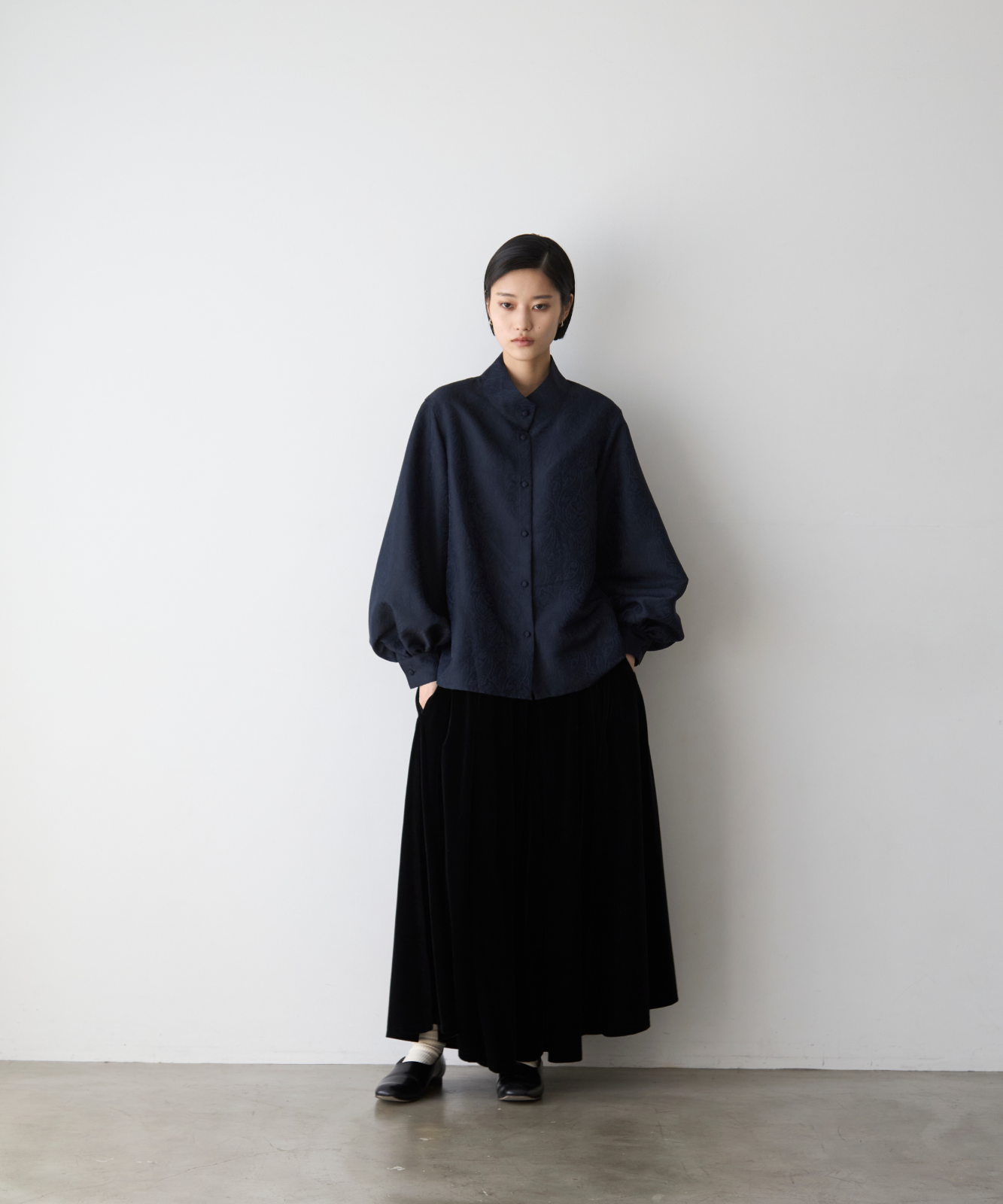 ≪通常販売≫stand collar paisley jacquard blouse(スタンドカラーペイズリージャカードブラウス)≪2025年9月10日15:00販売開始≫