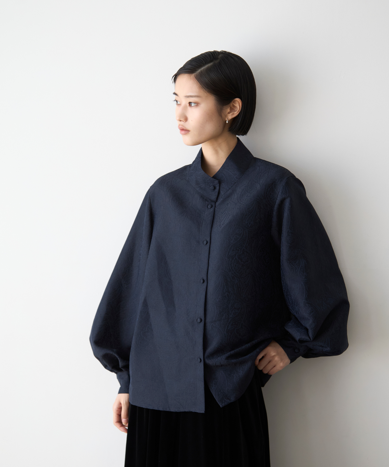 ≪通常販売≫stand collar paisley jacquard blouse(スタンドカラーペイズリージャカードブラウス)≪2025年9月10日15:00販売開始≫
