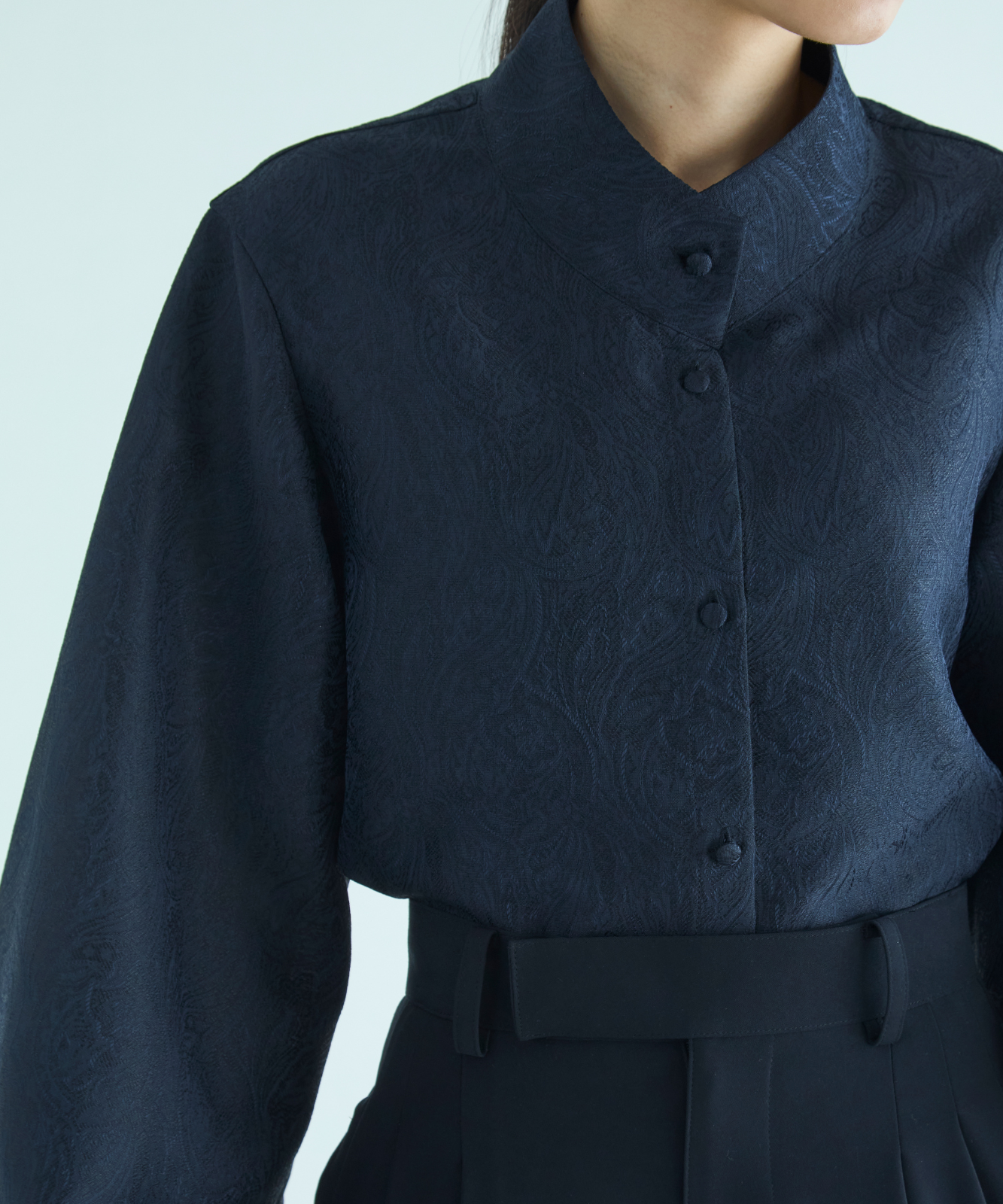 ≪通常販売≫stand collar paisley jacquard blouse(スタンドカラーペイズリージャカードブラウス)≪2025年9月10日15:00販売開始≫