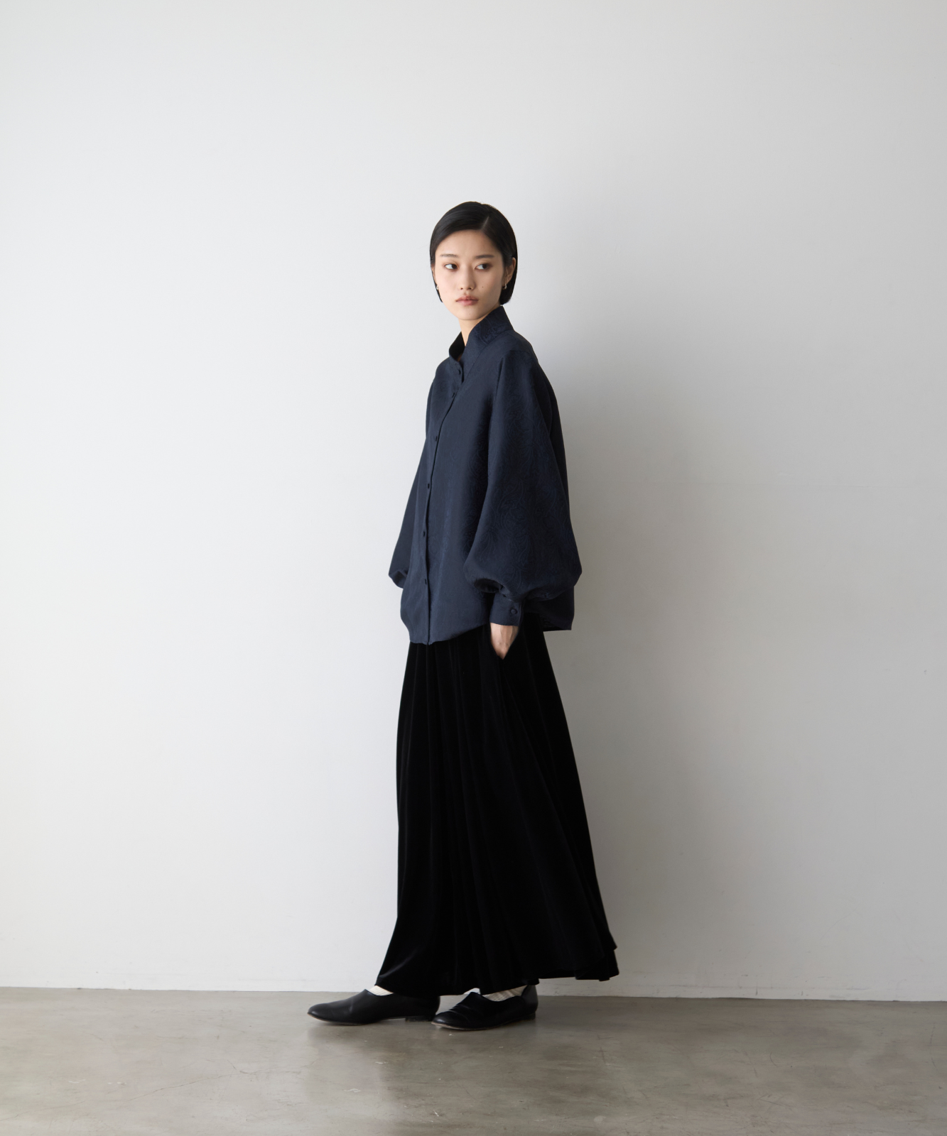 ≪通常販売≫stand collar paisley jacquard blouse(スタンドカラーペイズリージャカードブラウス)≪2025年9月10日15:00販売開始≫