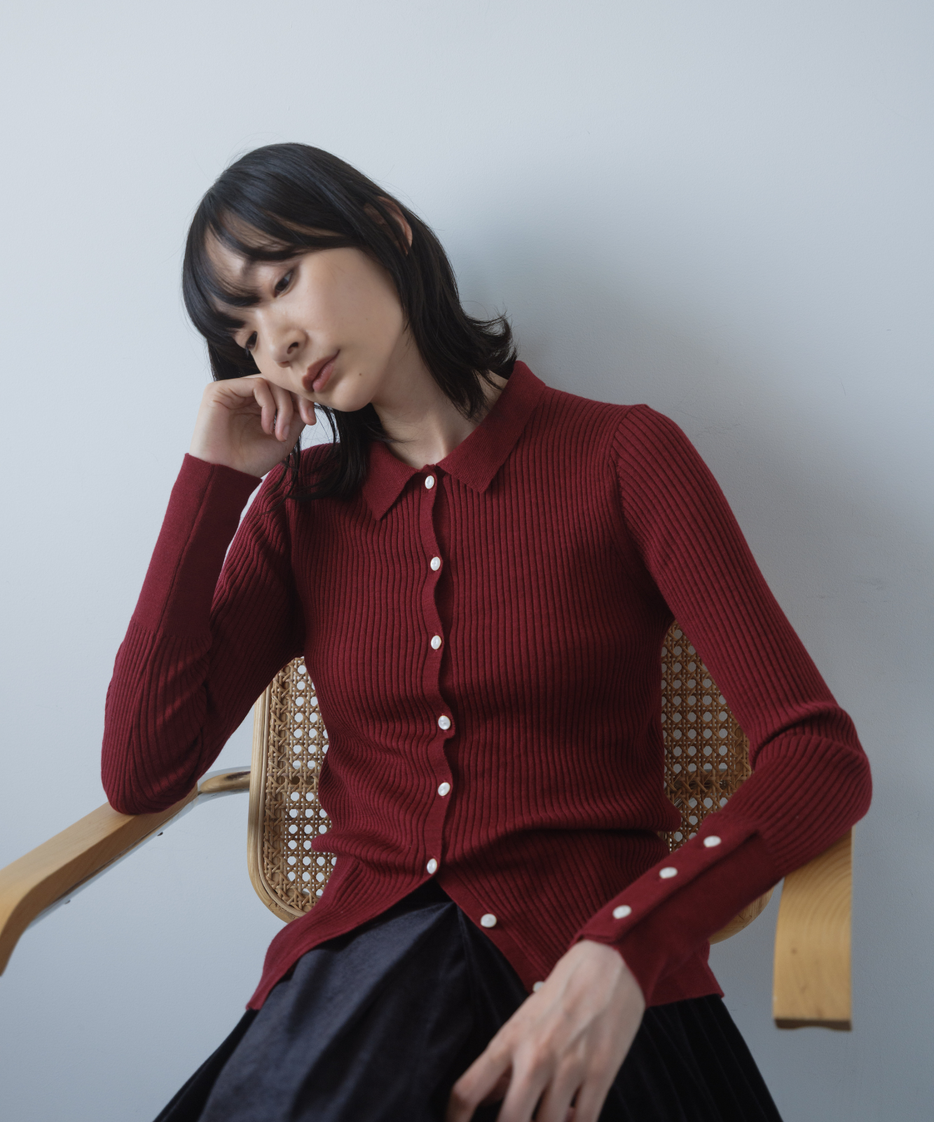 ≪通常販売≫knit polo cardigan(ニットポロカーディガン)