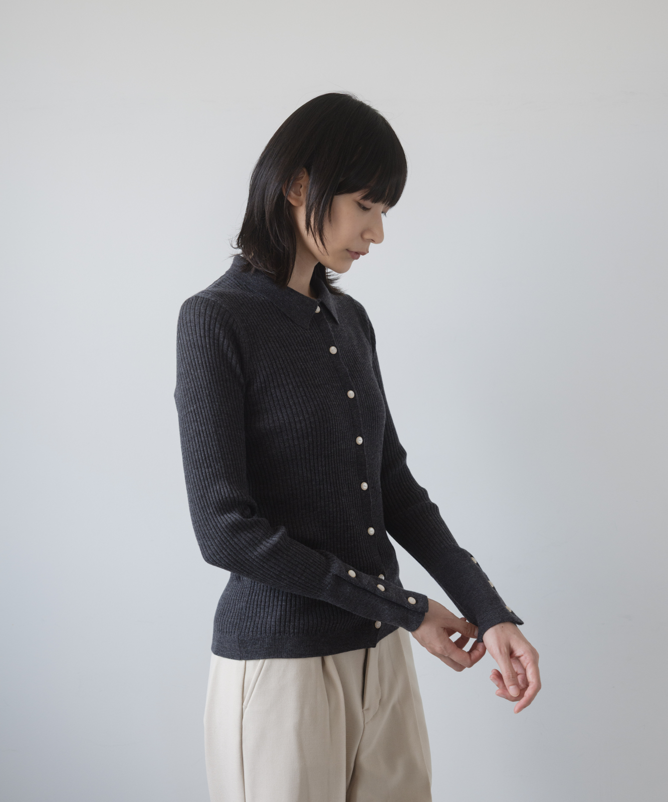 ≪通常販売≫knit polo cardigan(ニットポロカーディガン)
