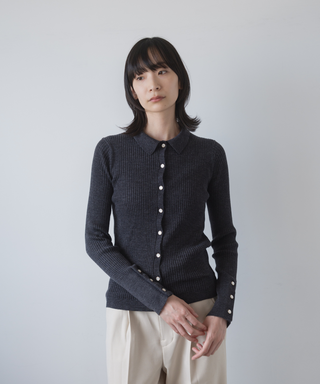 ≪通常販売≫knit polo cardigan(ニットポロカーディガン)