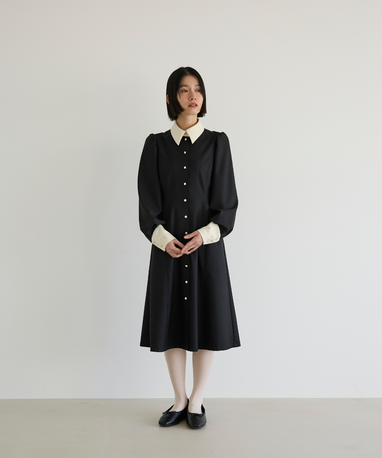≪通常販売≫【THE DRESS #69】 bicolor midi dress (バイカラーミディドレス)