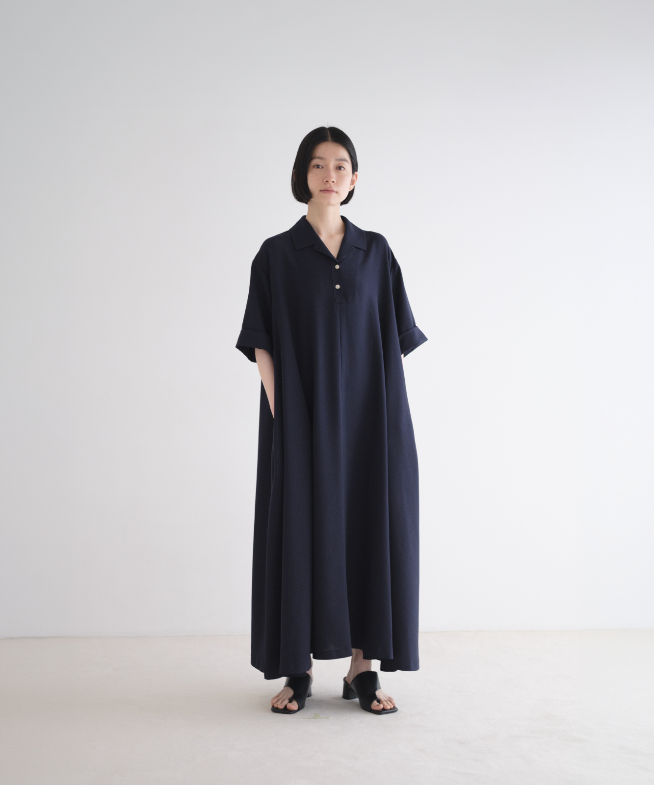 ワンピース foufou THE DRESS#09 open collar dress ≪通常販売≫open collar dress （オープンカラードレス） – THE