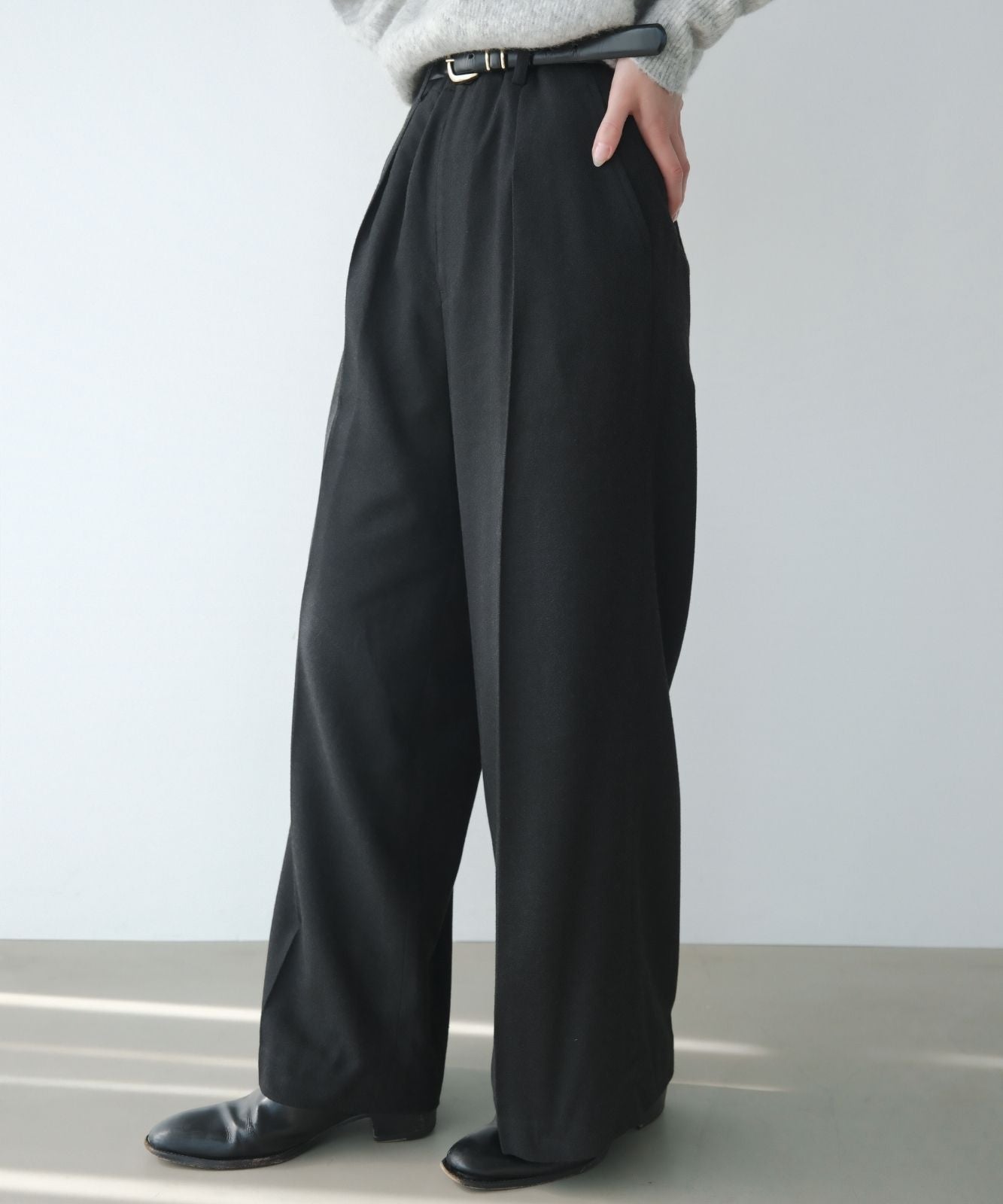 ≪通常販売≫wool-like wide pants (ウールライクワイドパンツ)