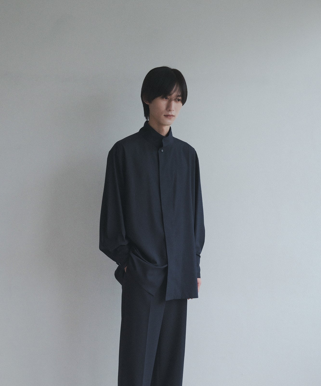 ≪予約販売≫【Men's】stand collar fly front blouse(スタンドカラーフライフロントブラウス)≪2023年7月19日21:00販売開始≫≪2023年10月上旬発送予定≫