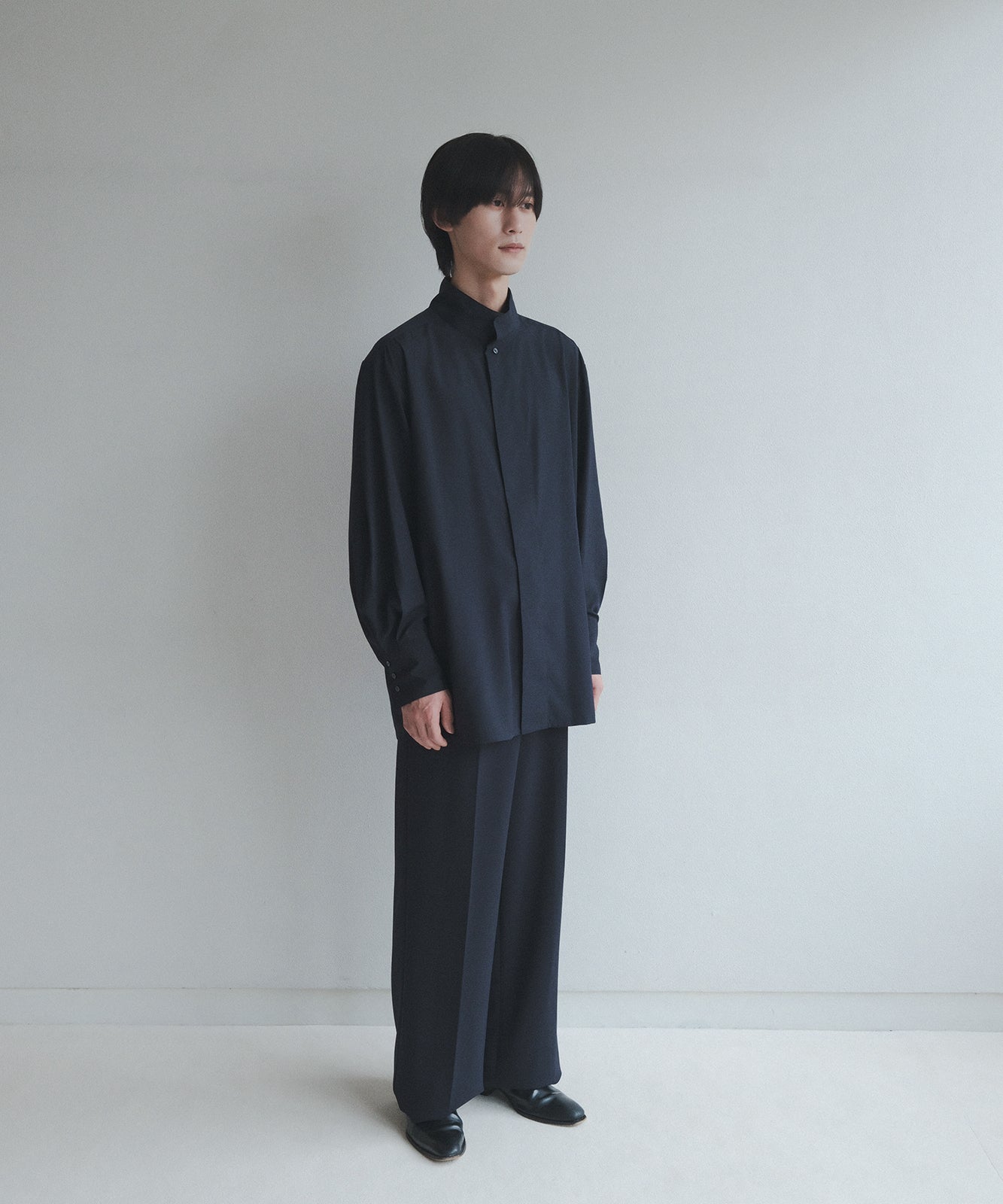 ≪予約販売≫【Men's】stand collar fly front blouse(スタンドカラーフライフロントブラウス)≪2023年7月19日21:00販売開始≫≪2023年10月上旬発送予定≫