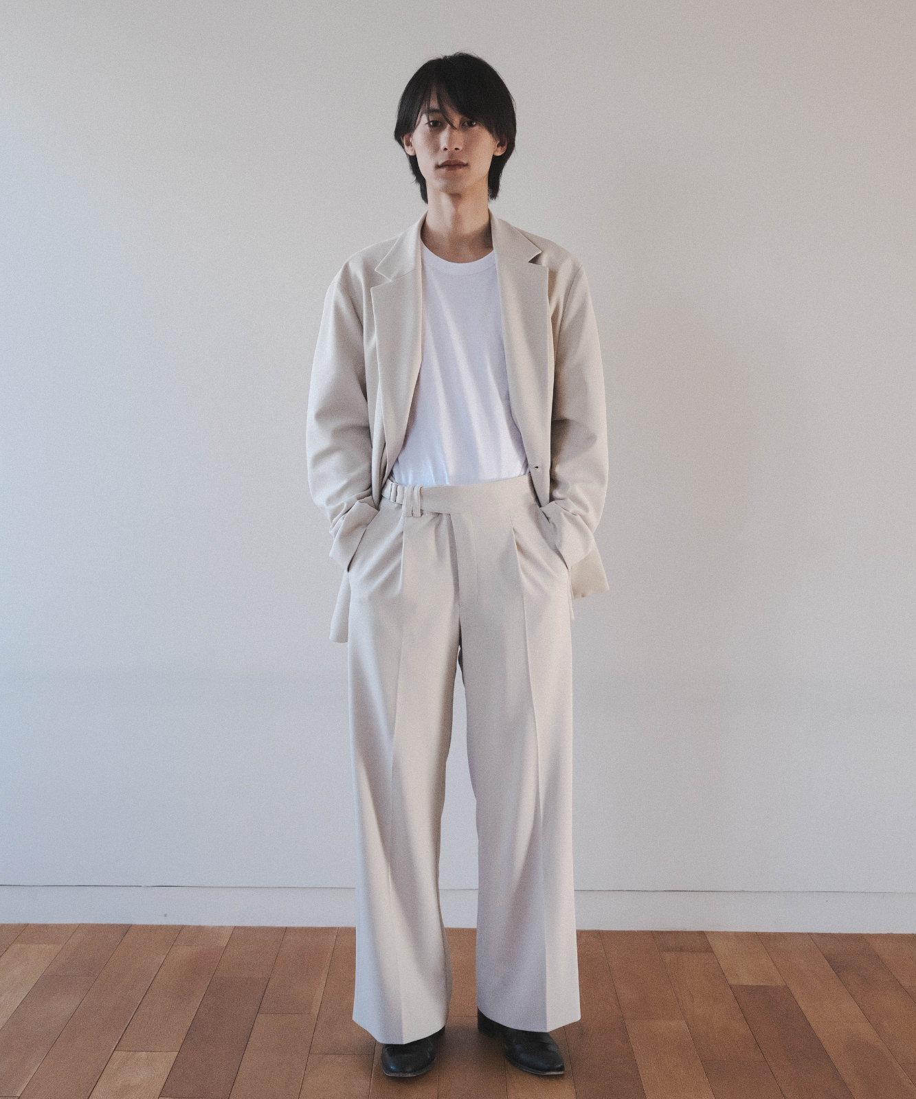 ≪通常販売≫【Men's】pear skin tuck pants(ペアスキンタックパンツ)