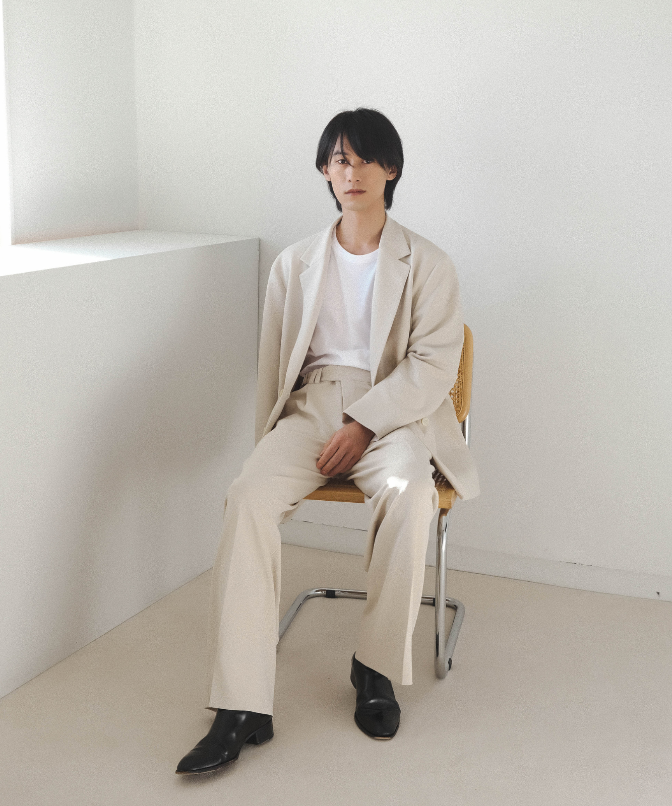 ≪通常販売≫【Men's】pear skin tuck pants(ペアスキンタックパンツ)
