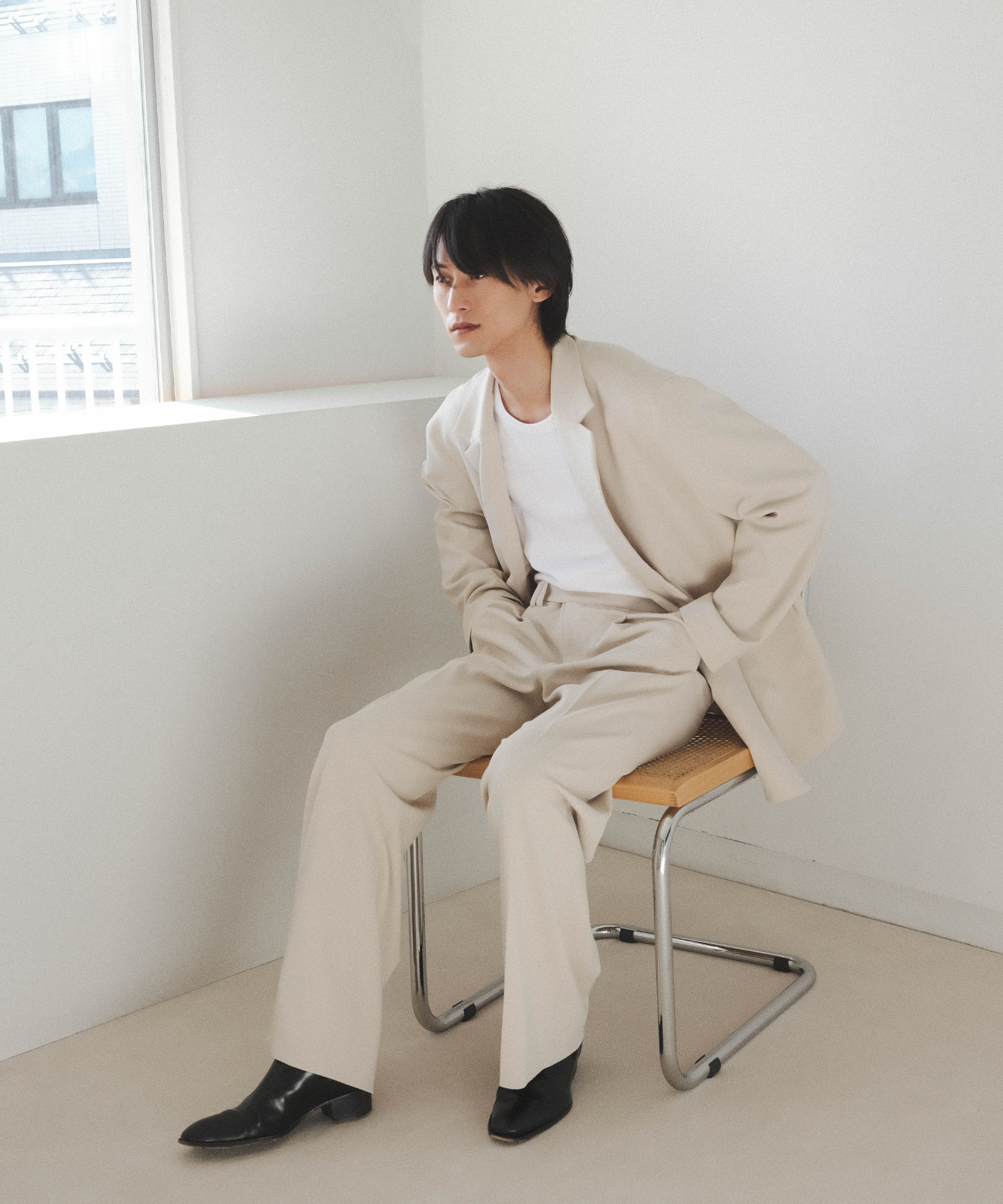 ≪通常販売≫【Men's】pear skin tuck pants(ペアスキンタックパンツ)