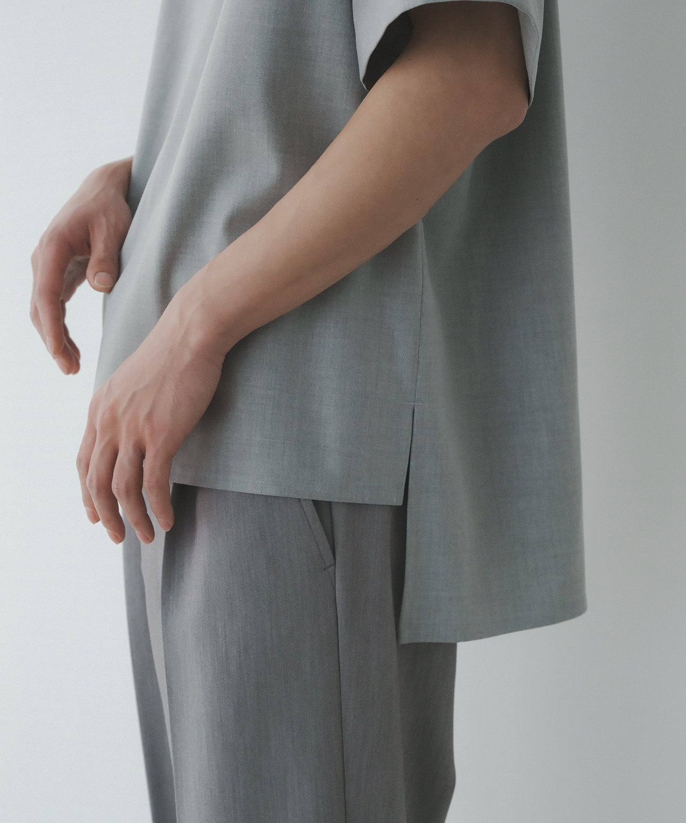 ≪在庫販売≫【Men's】shirts collar minimal blouse(シャツカラー ミニマルブラウス)
