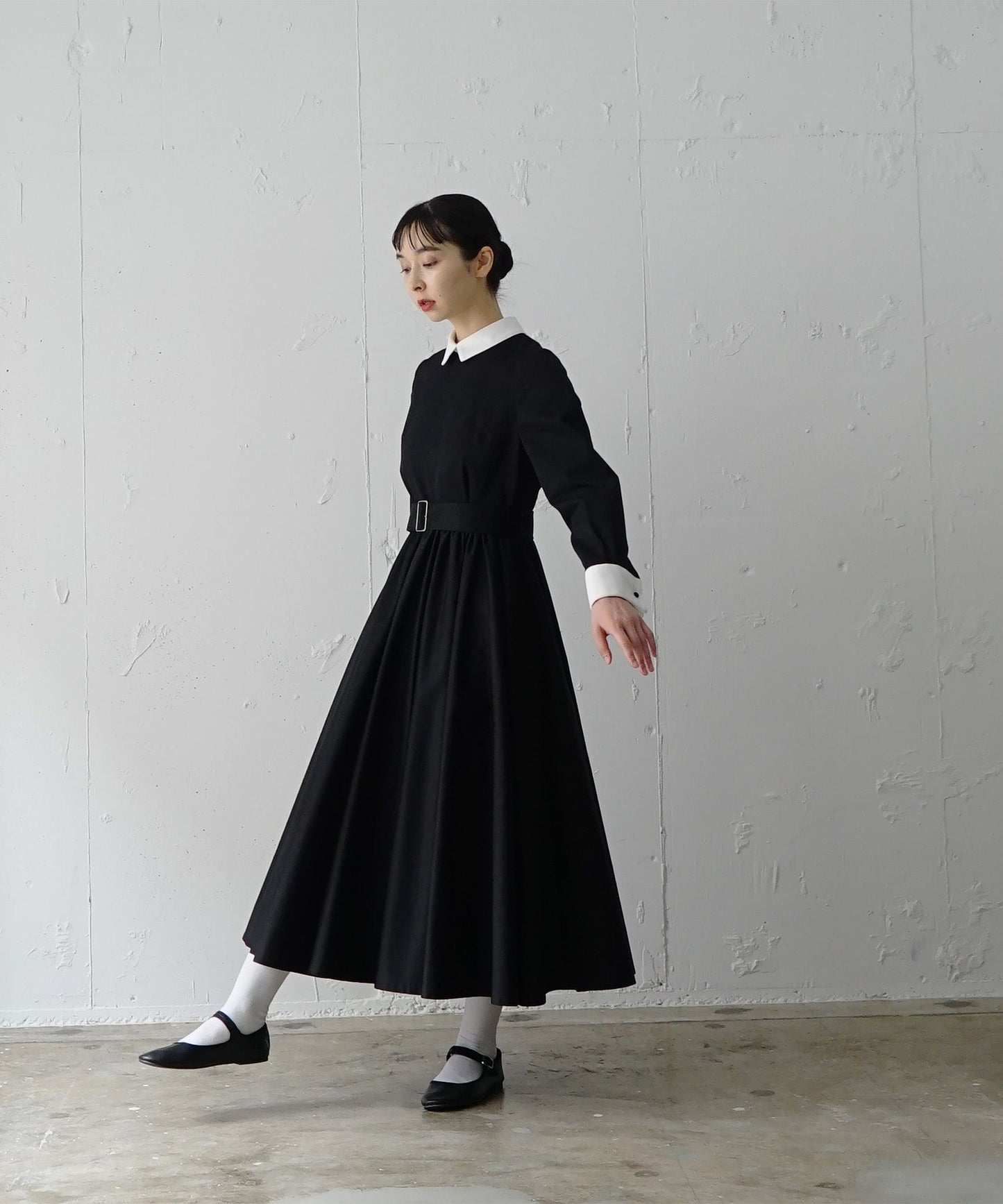 ≪通常販売≫【THE DRESS #32】double cuffs bicolor one piece(ダブルカフスバイカラーワンピース)