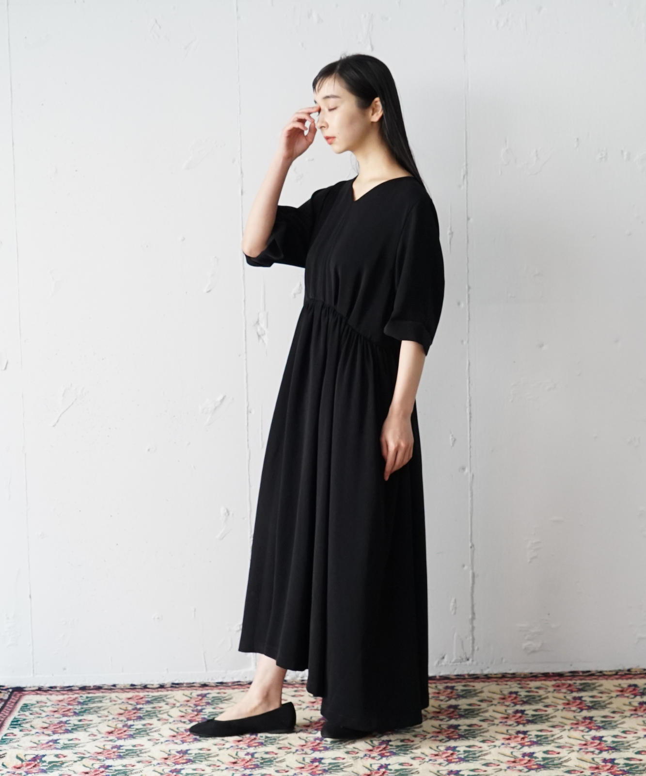 ≪在庫販売≫【THE DRESS #11】Vneck gather one piece(Vネックギャザーワンピース)≪8月22日販売開始≫