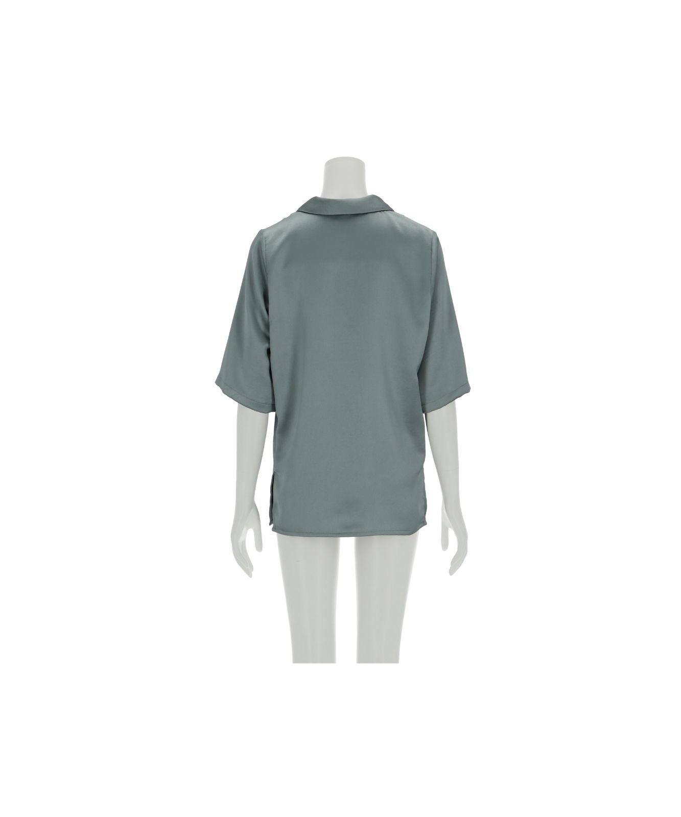 ≪在庫販売≫open collar satin blouse(オープンカラーサテンブラウス)