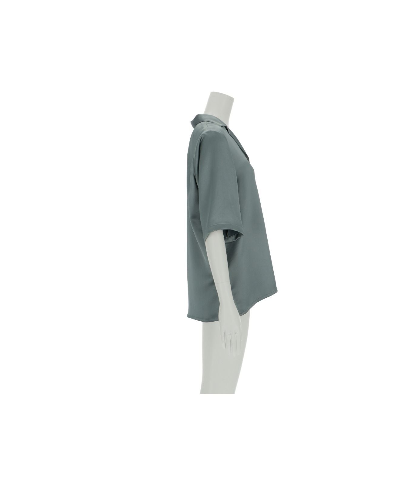 ≪在庫販売≫open collar satin blouse(オープンカラーサテンブラウス)