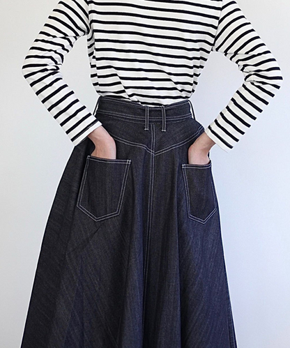 ≪通常販売≫super flare denim skirt（スーパーフレアデニムスカート） ≪2025年3月11日15:00販売開始≫