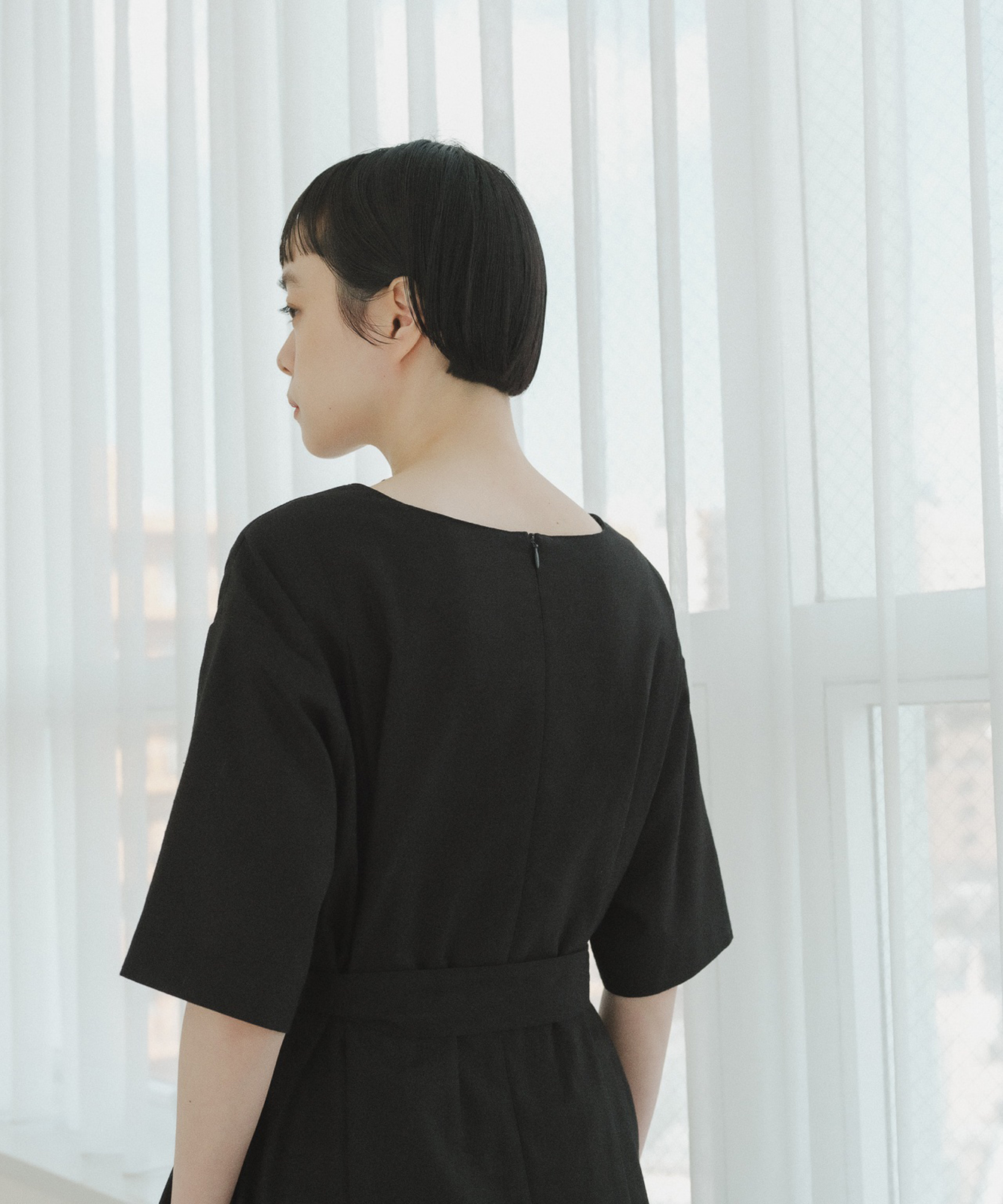 【新品未使用】foufou black linen dress