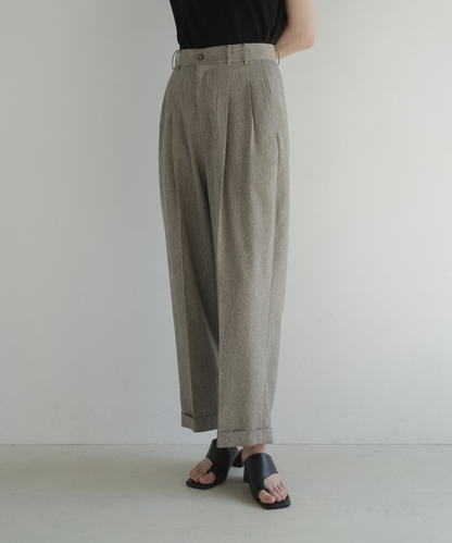 ≪通常販売≫herringbone two tuck slacks（ヘリンボーンツータックスラックス）