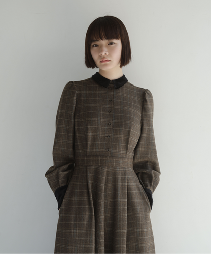 ≪通常販売≫glen check bicolor one piece(グレンチェックバイカラー ≪通常販売≫glen check bicolor one piece(グレンチェックバイカラー