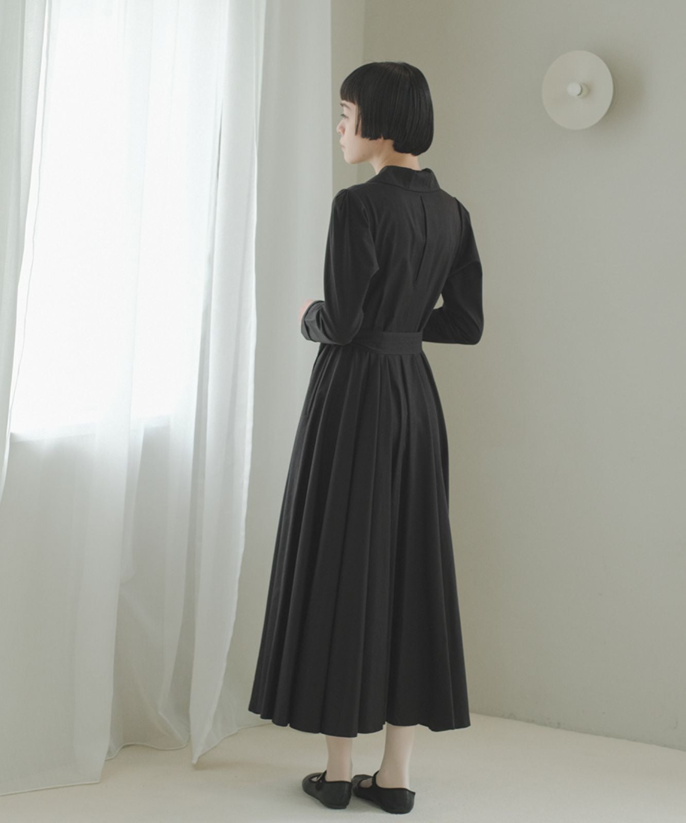 ≪予約販売≫【THE DRESS #18】big collar black button dress（ビッグカラーブラックボタンドレス）≪2023年11月10日15:00販売開始≫≪2024年2月上旬以降発送予定≫
