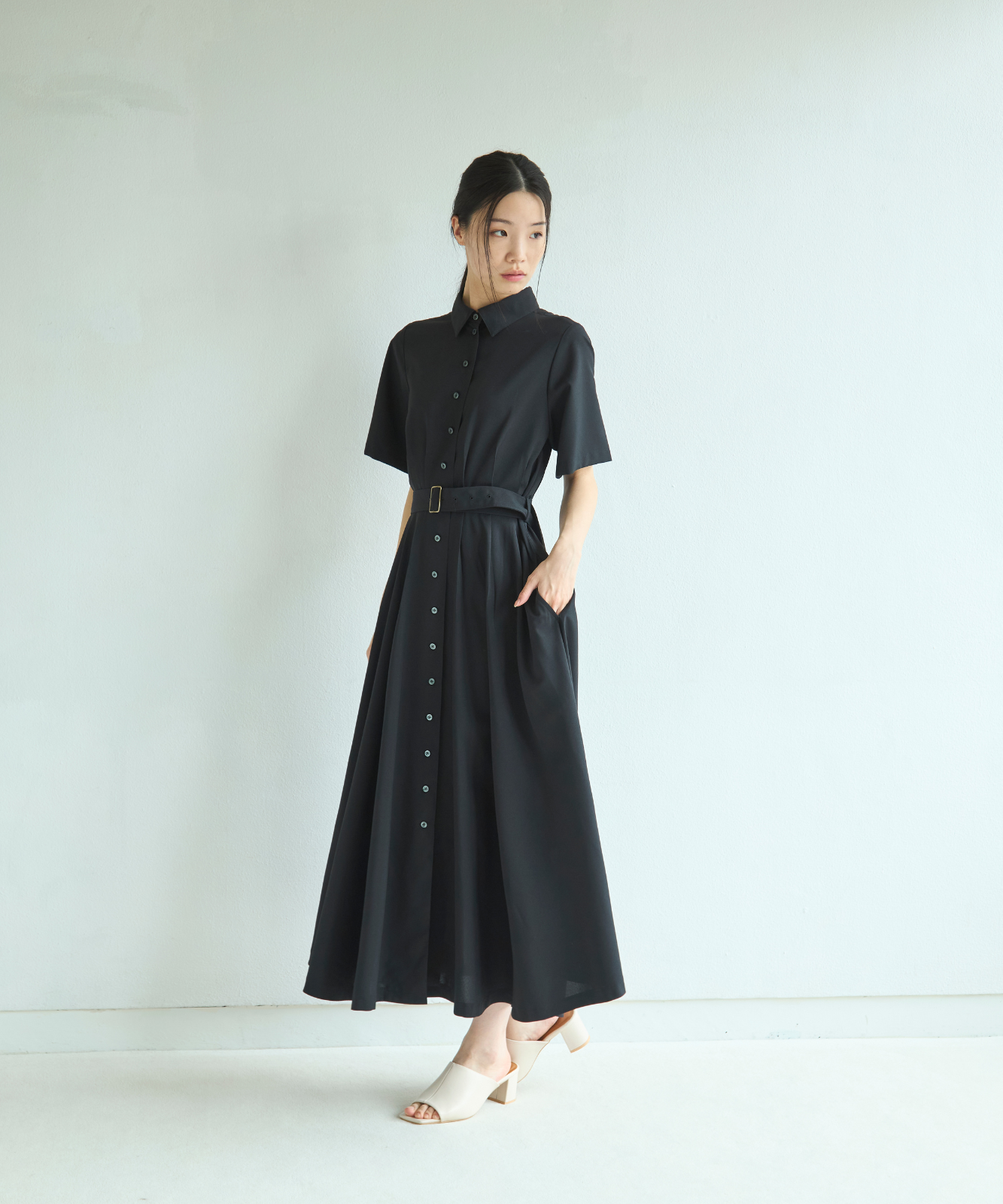 ≪通常販売≫【THE DRESS #62】shirt collar classical easy one piece ≪通常販売≫【THE DRESS #62】shirt collar classical easy one piece