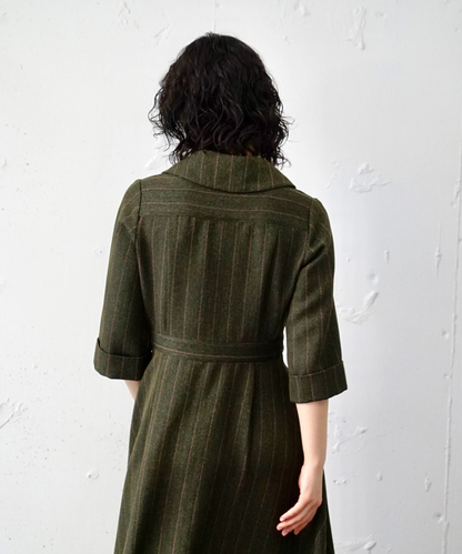 ≪予約販売≫open collar herringbone one piece（オープンカラーヘリンボーンワンピース）≪2023年7月7日13:00販売開始≫≪2023年9月下旬発送予定≫