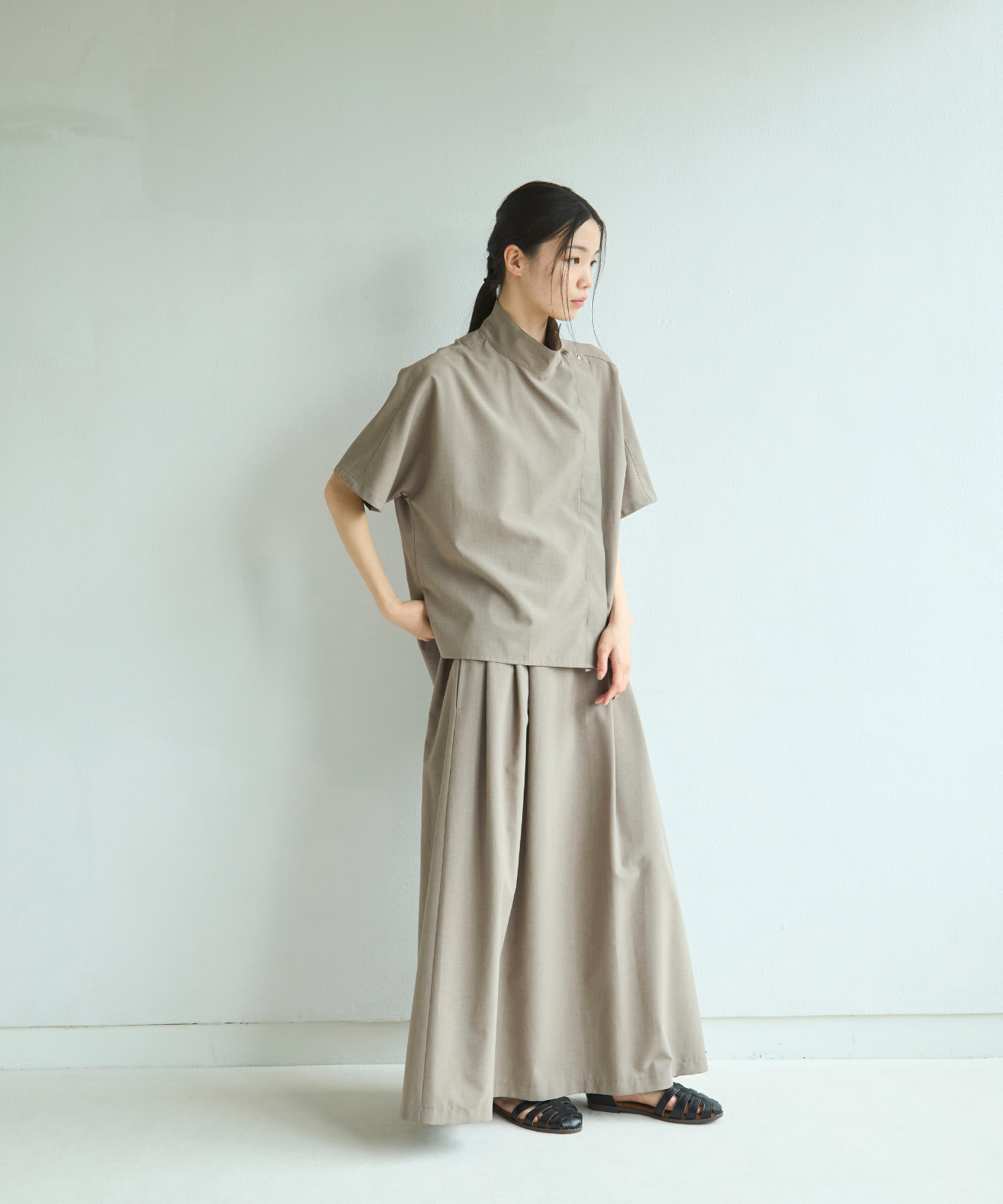 foufou ハイネックプリミティブフラップブラウス ≪通常販売≫high neck primitive flap blouse(ハイネック