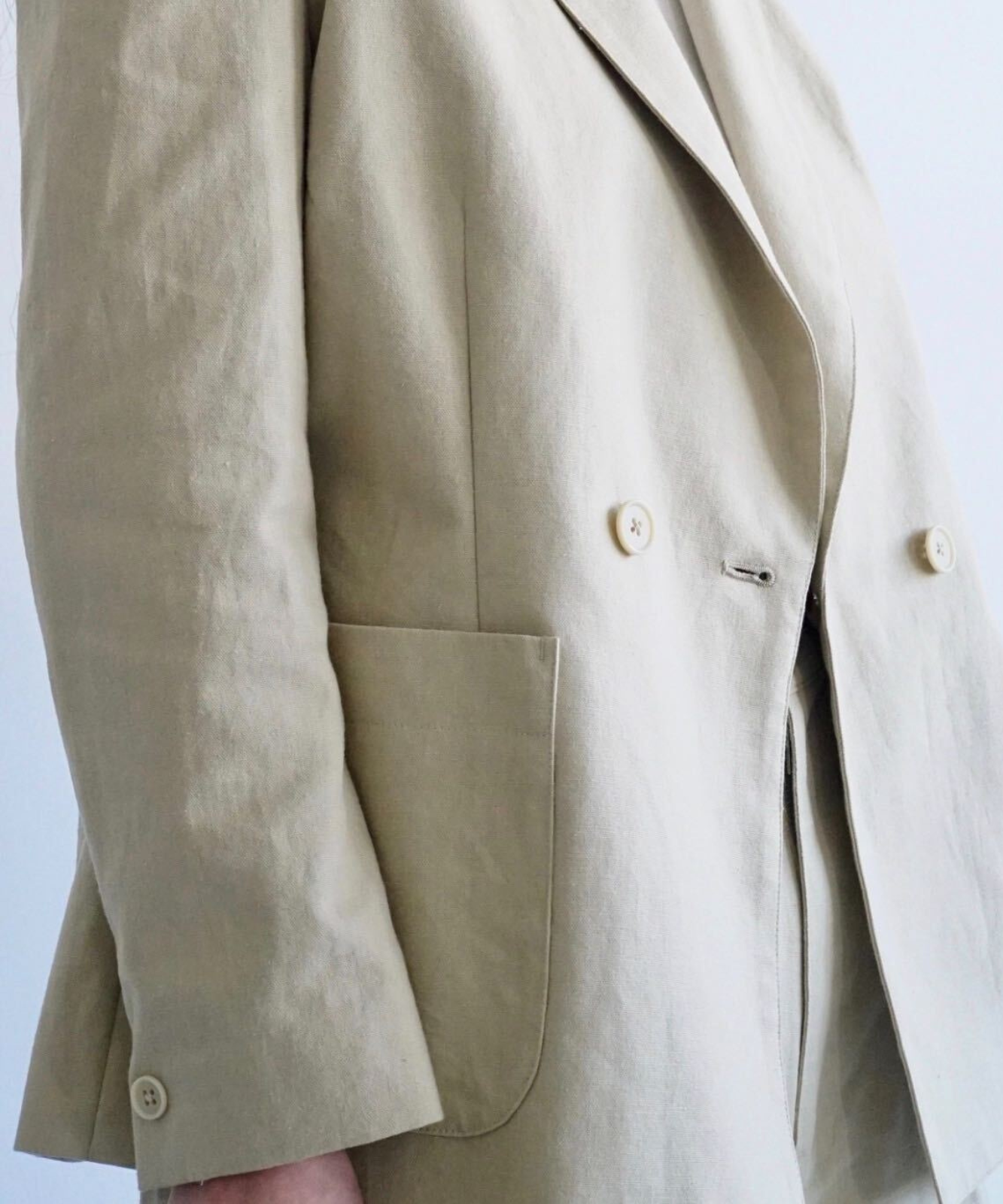 foufou linen double breasted jacket