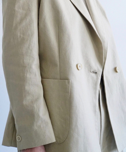 ≪在庫販売≫cotton linen double jacket（コットンリネンダブル 