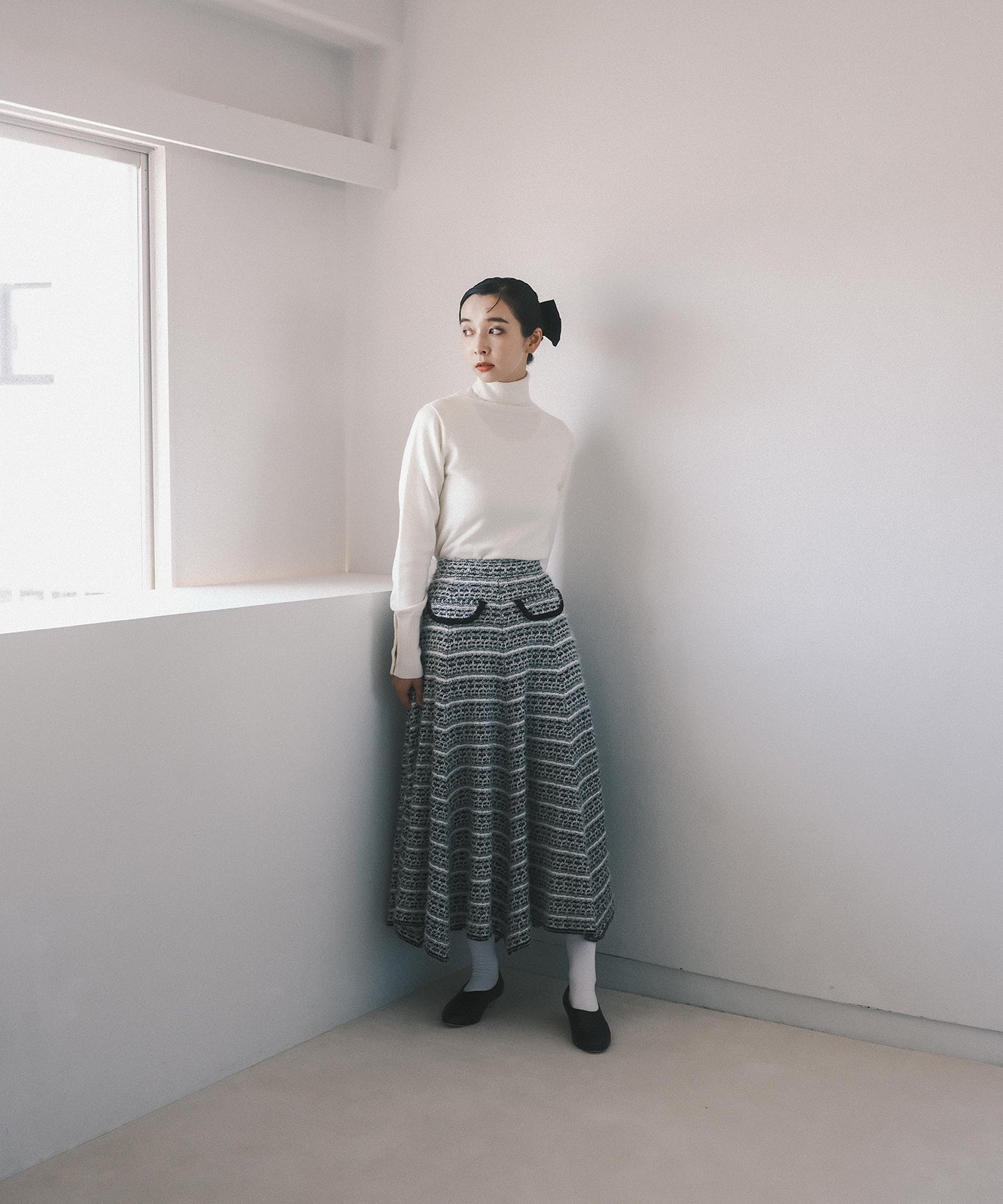 ≪在庫販売≫knit tweed super flare skirt（ニットツイードスーパー 