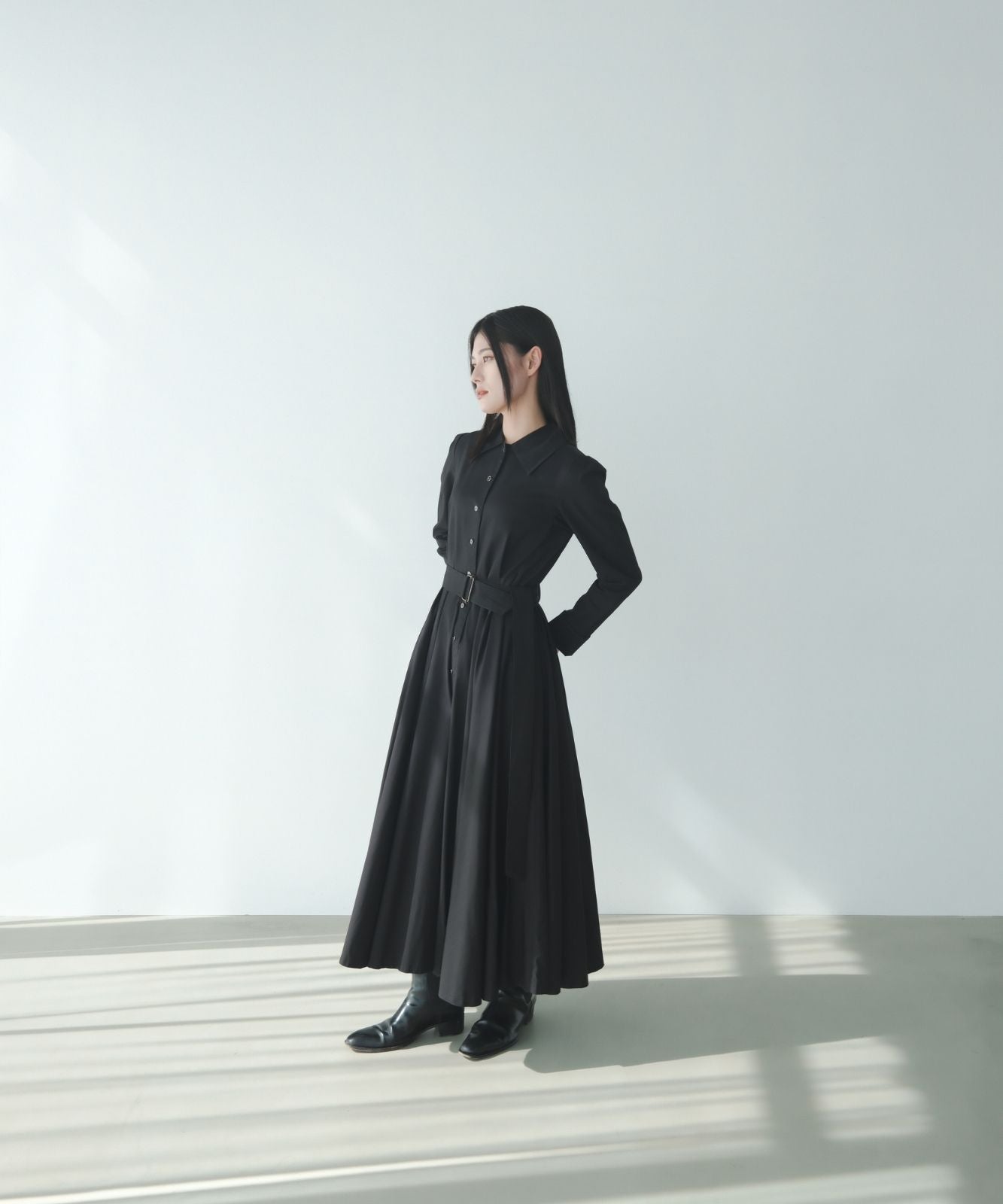 ≪予約販売≫【THE DRESS #18】big collar black button dress（ビッグカラーブラックボタンドレス）≪2023年11月10日15:00販売開始≫≪2024年2月上旬以降発送予定≫
