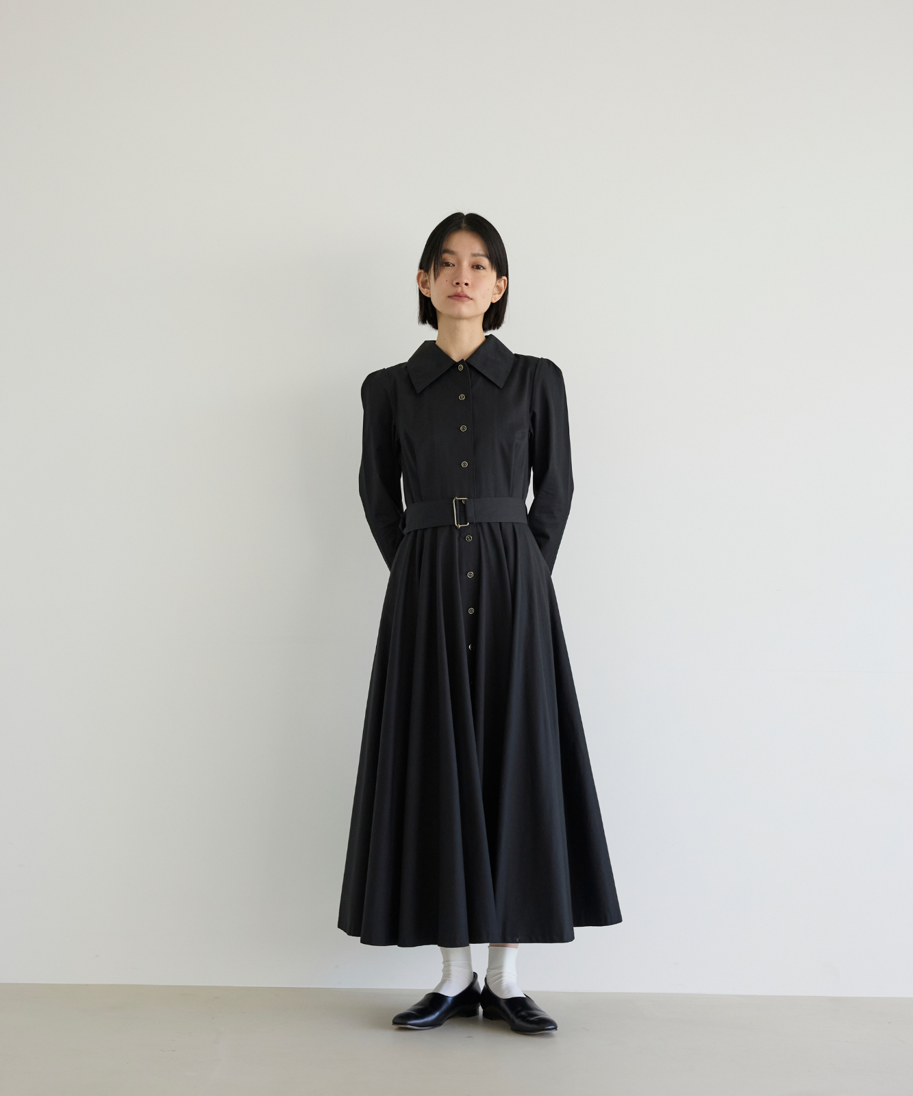 ≪通常販売≫【THE DRESS #18】big collar black button dress（ビッグカラーブラックボタンドレス）≪2026年02月06日12:00販売開始≫