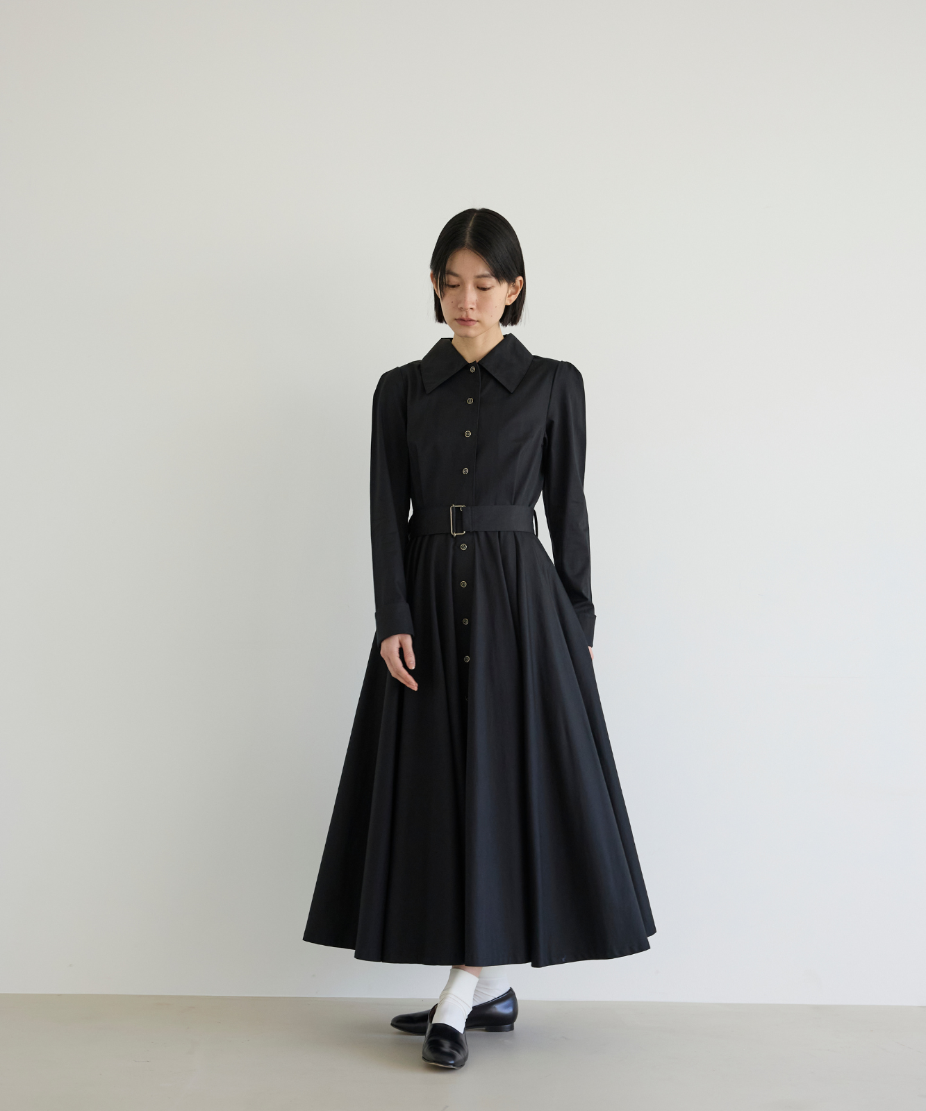 ≪通常販売≫【THE DRESS #18】big collar black button dress(ビッグ ≪通常販売≫【THE DRESS #18】big collar black button dress(ビッグ