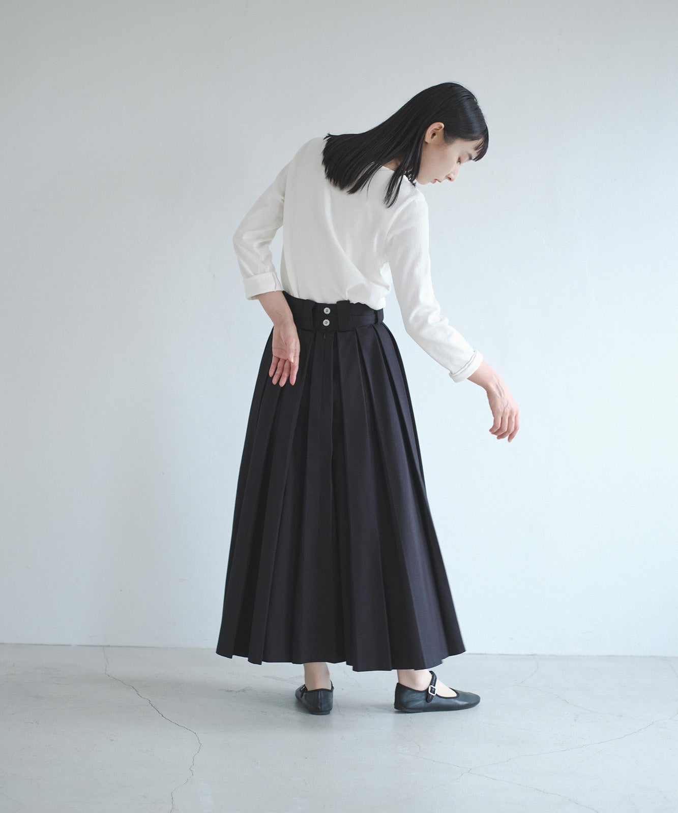 ≪在庫販売≫super tuck long skirt（スーパータックロングスカート