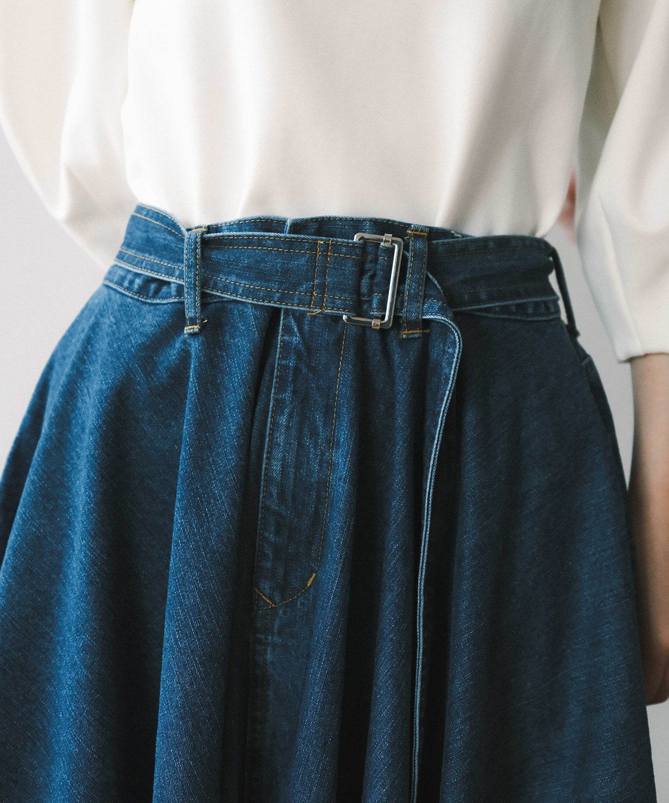 ≪在庫販売≫super flare denim skirt（bleach）（スーパーフレアデニムスカート ブリーチ）≪2023年8月1日19:00販売開始≫
