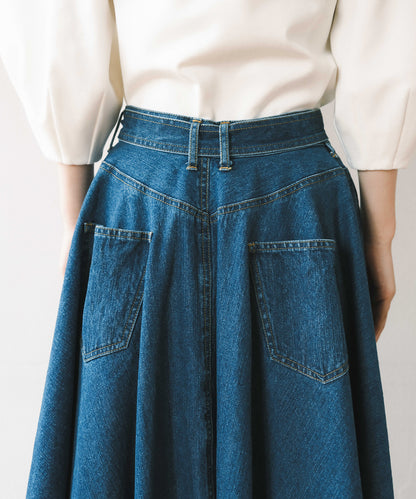 ≪在庫販売≫super flare denim skirt（bleach）（スーパーフレアデニムスカート ブリーチ）≪2023年8月1日19:00販売開始≫