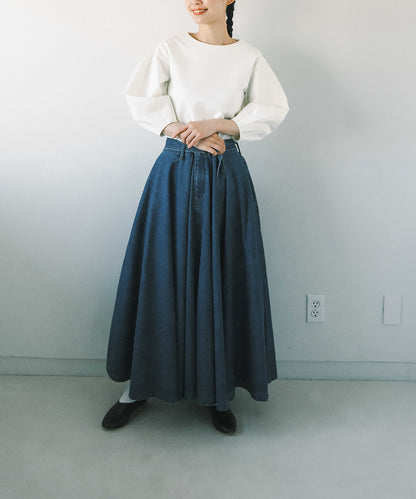 ≪在庫販売≫super flare denim skirt（bleach）（スーパーフレアデニムスカート ブリーチ）≪2023年8月1日19:00販売開始≫