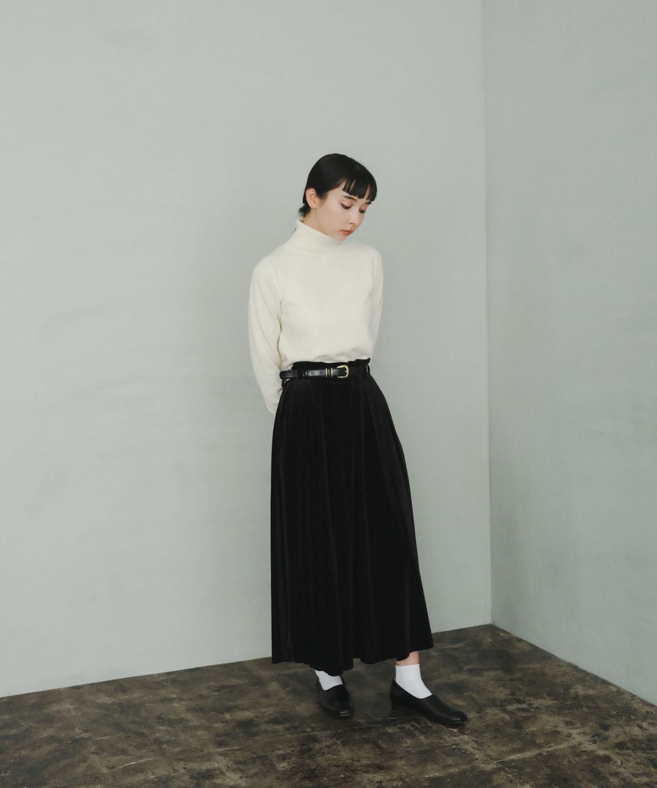 ≪予約販売≫【THE DRESS #25】velour flare skirt（ベロアフレア