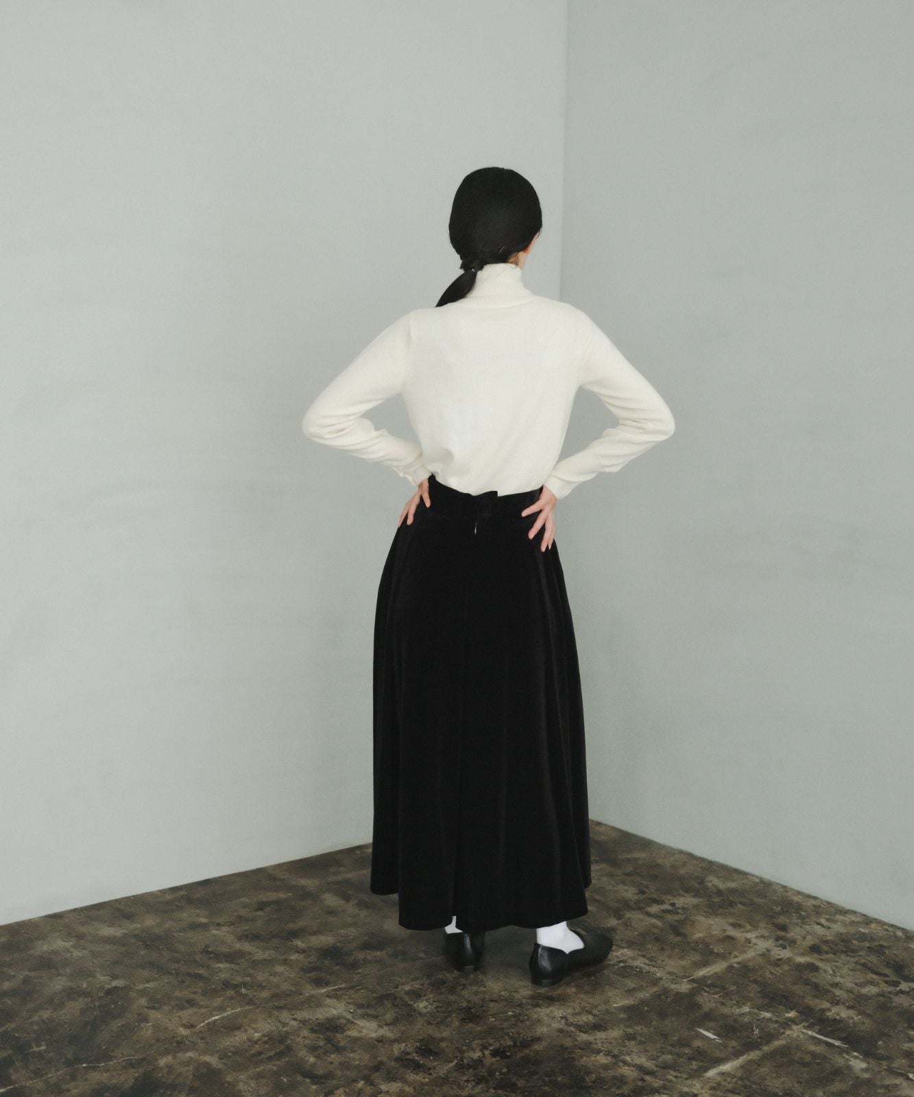 フォクシーベロア裾のフレアスカート、サイズ40.M。FOXEY