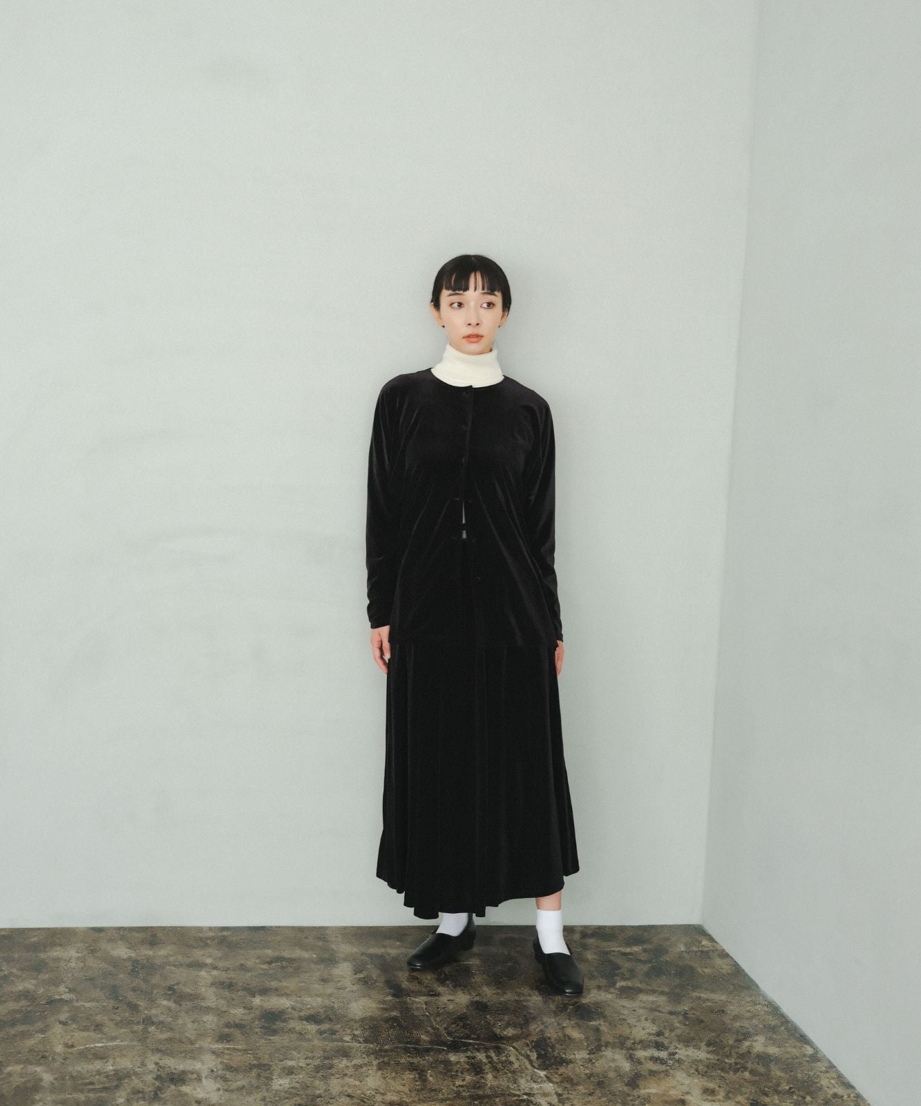 foufou / フーフー | THE DRESS #25 velour flare skirt ベロアフレアスカート | 1 | ブラック | レディース