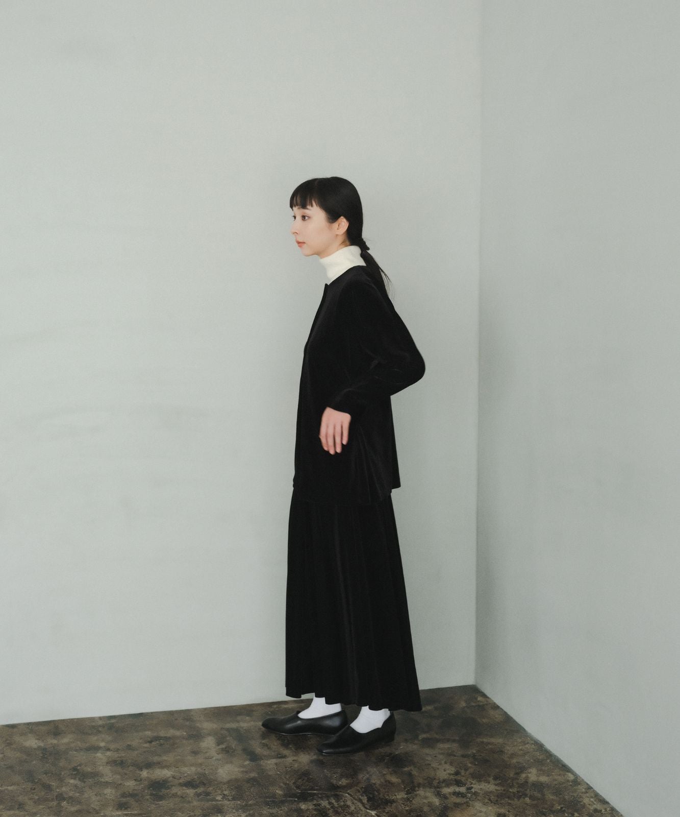 foufou / フーフー | THE DRESS #25 velour flare skirt ベロアフレアスカート | 1 | ブラック | レディース