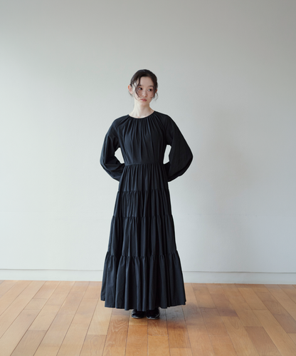 ≪通常販売≫【THE DRESS #29】raglan sleeve tiered dress （ラグランスリーブティアードドレス）